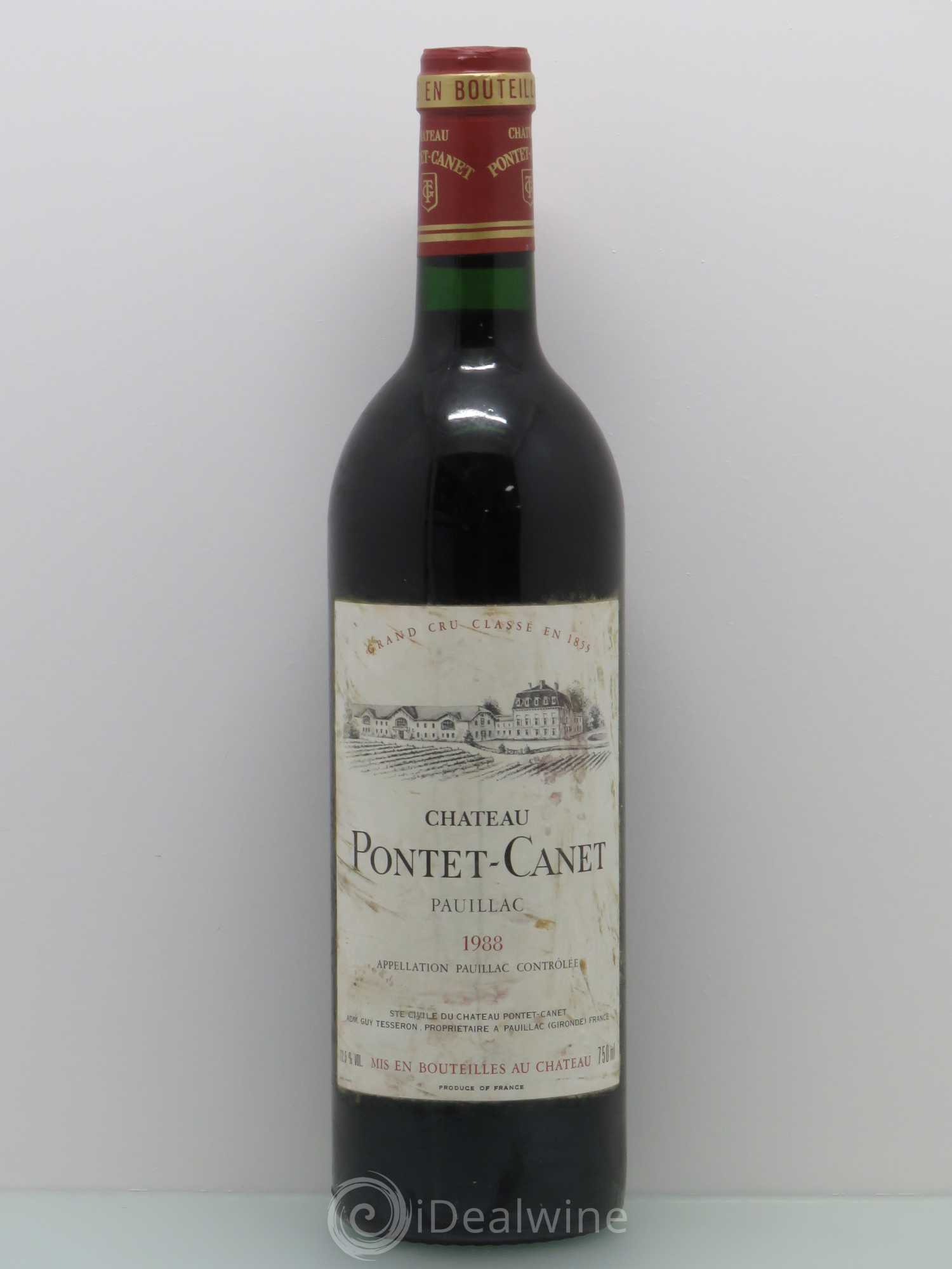 Château Pontet Canet 5ème Grand Cru Classé 1988 - Lot de 1 bouteille - 0