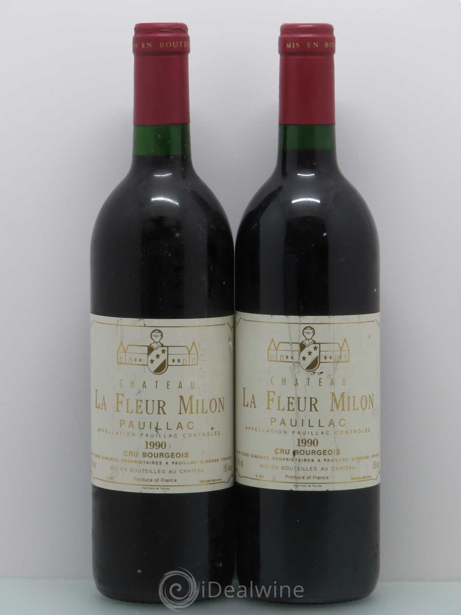 Château la Fleur Milon Cru Bourgeois 1990 - Lot de 2 bouteilles - 0