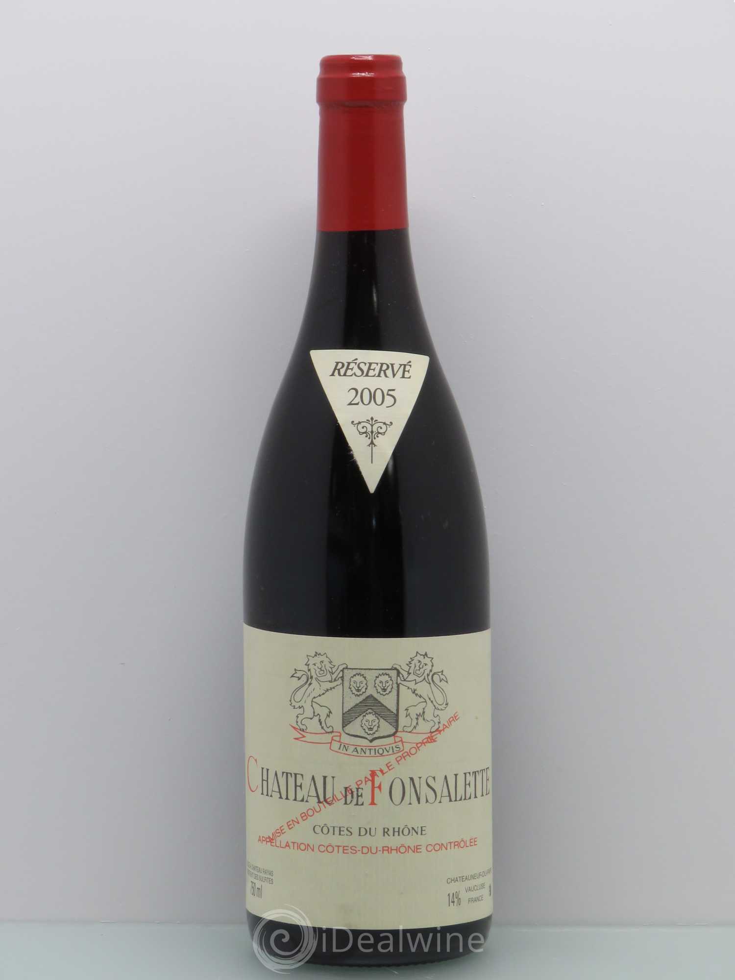 Côtes-du-Rhône Château de Fonsalette Emmanuel Reynaud 2005 - Lot de 1 bouteille - 0