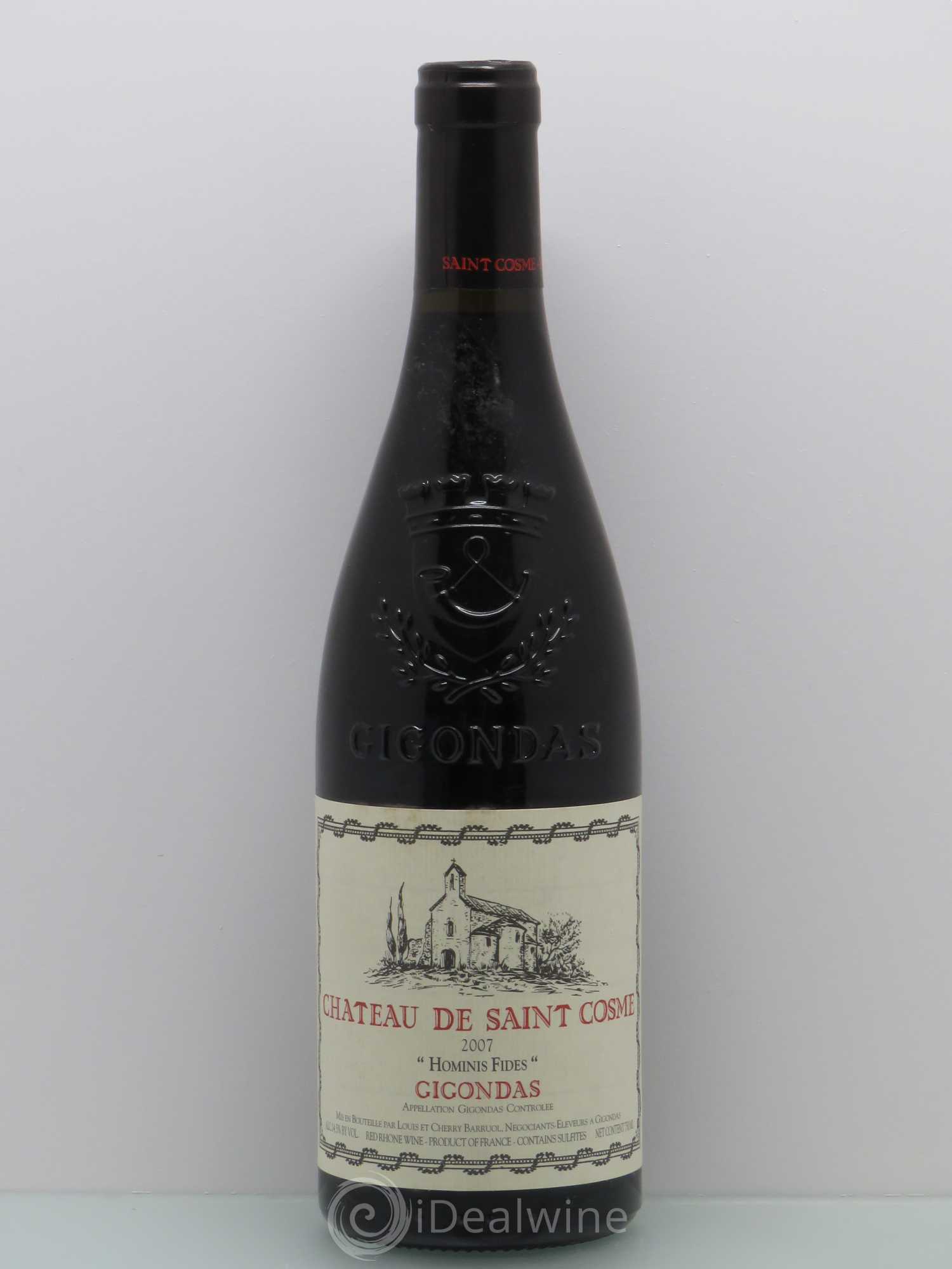 Gigondas Hominis Fides Saint Cosme 2007 - Lot de 1 bouteille - 0