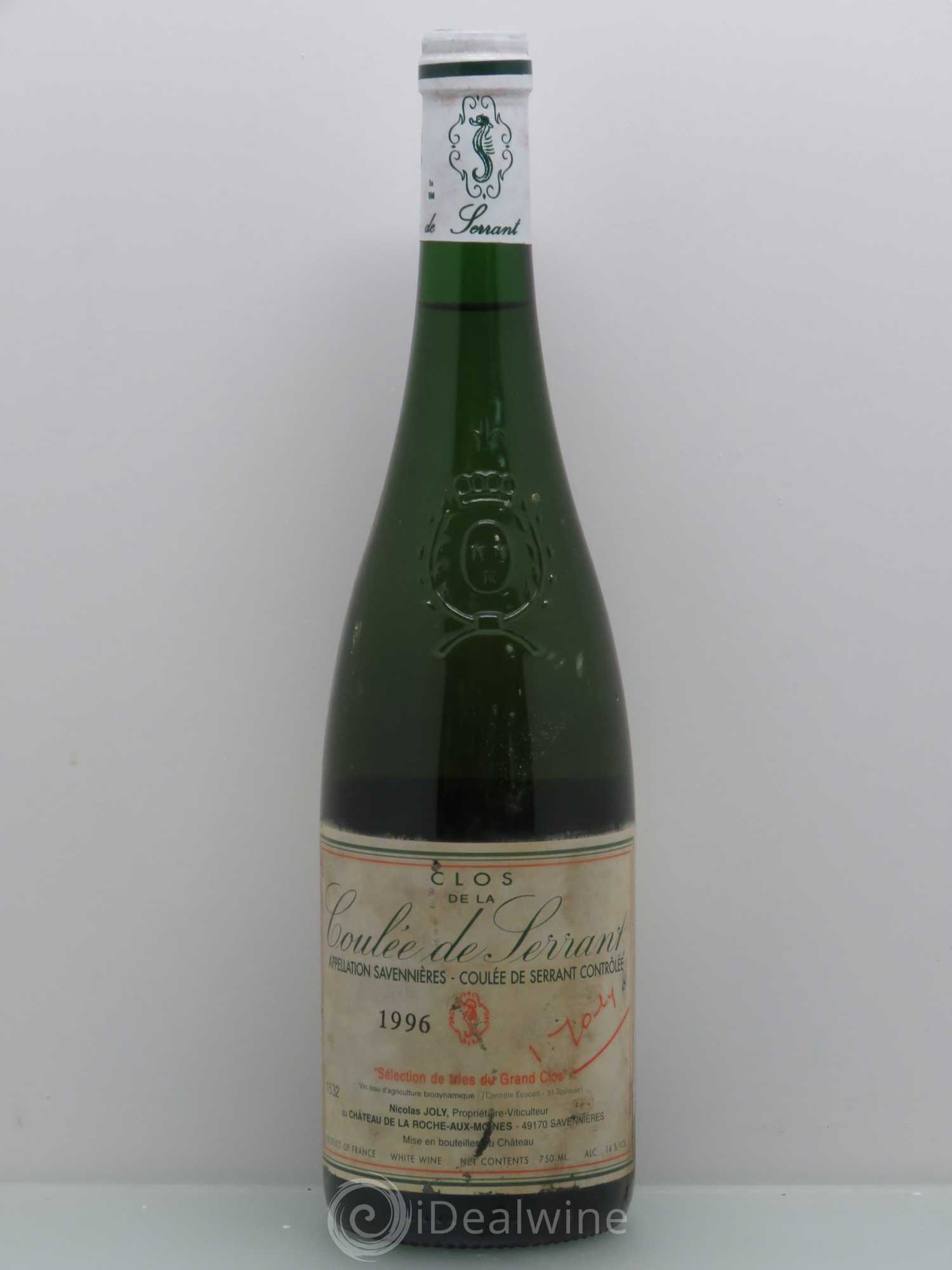 Savennières Clos de la Coulée de Serrant Vignobles de la Coulée de Serrant - Nicolas Joly Sélection de Tries du Grand Clos 1996 - Posten von 1 Flasche - 0