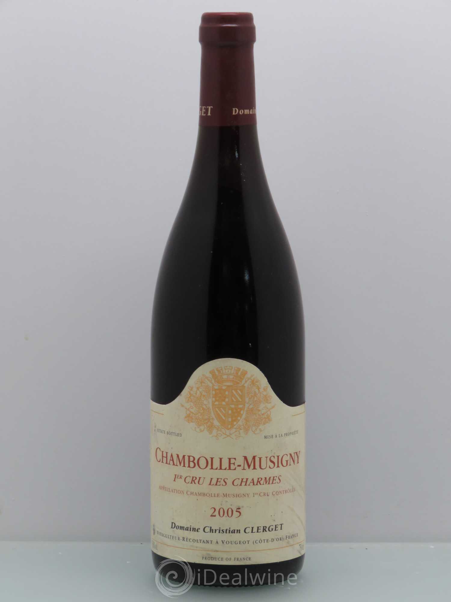 Chambolle-Musigny 1er Cru Les Charmes Christian Clerget 2005 - Lot de 1 bouteille - 0