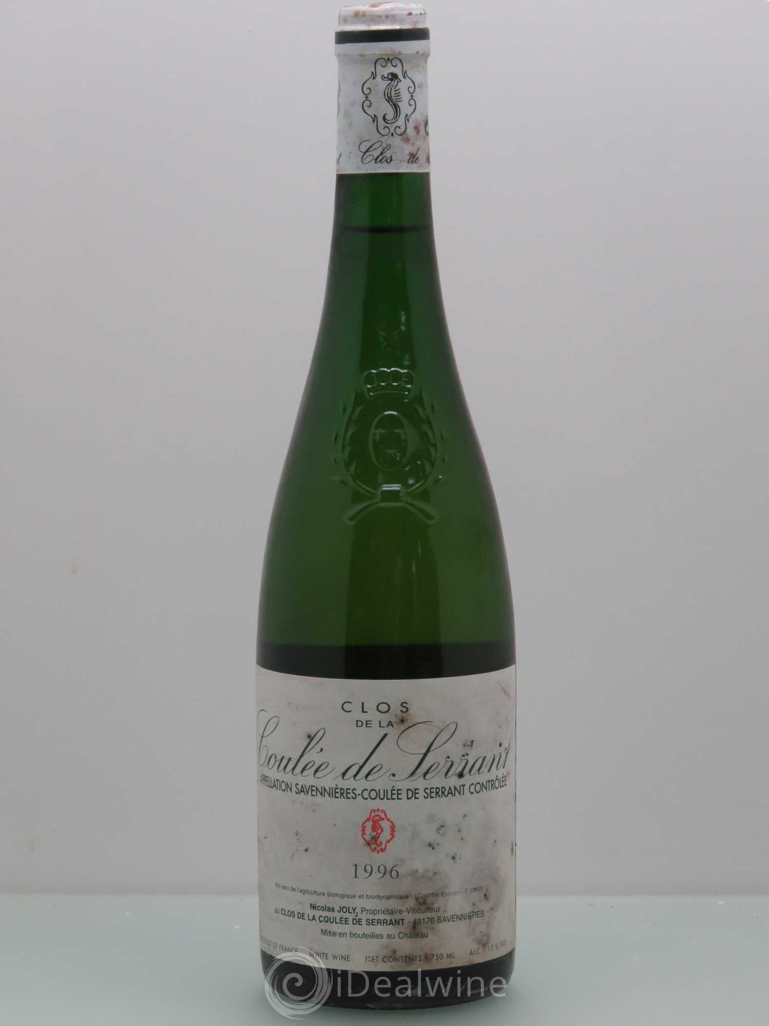 Savennières Clos de la Coulée de Serrant Vignobles de la Coulée de Serrant - Nicolas Joly 1996 - Lot de 1 bouteille - 0
