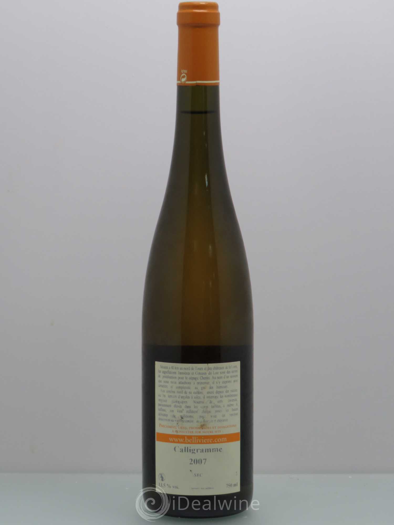 Val de Loire Domaine Belliviere Jasnieres Calligramme 2007 - Posten von 1 Flasche - 1