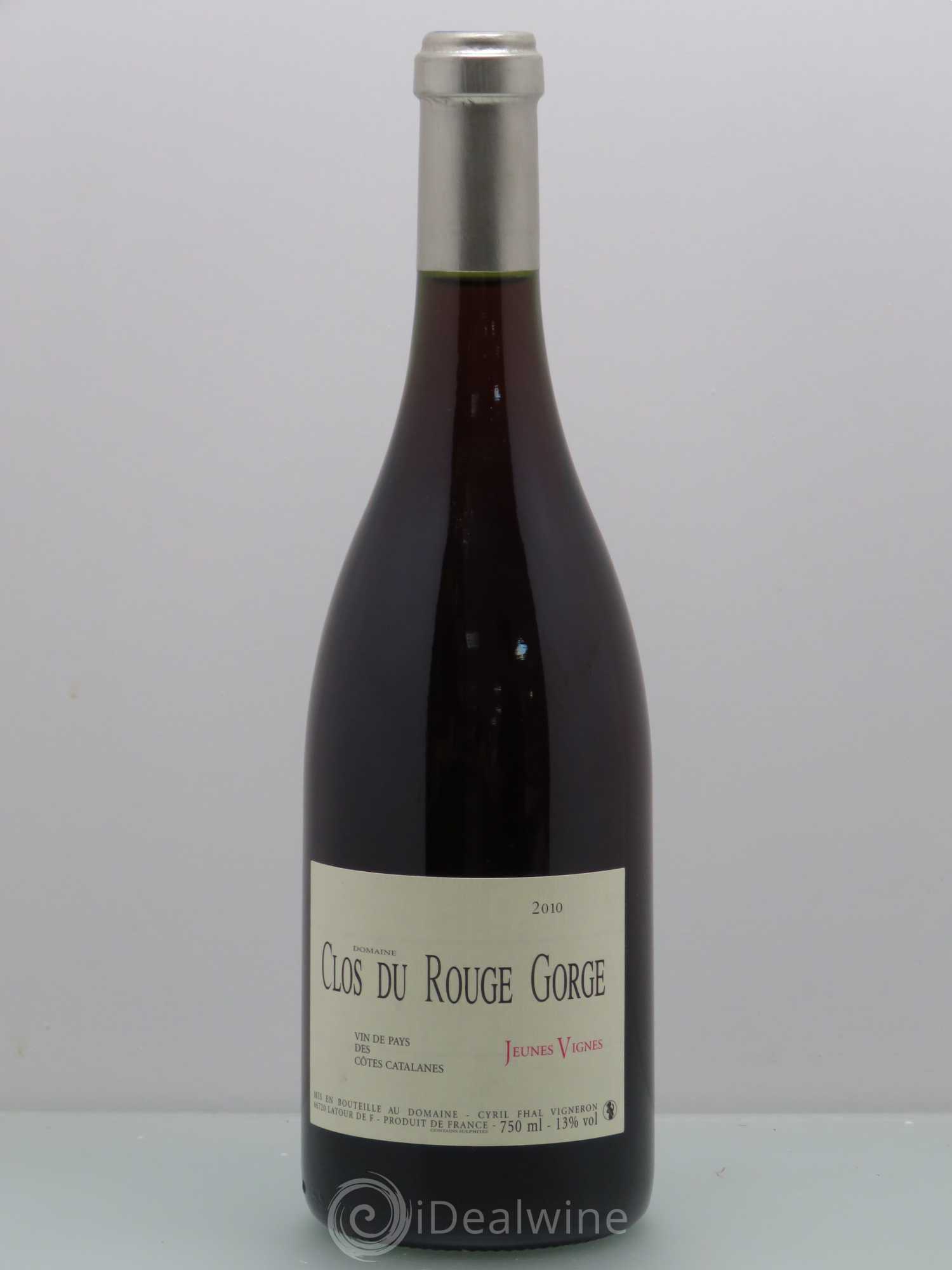 Côtes Catalanes (VDP des Côtes Catalanes) Clos du Rouge Gorge Jeunes Vignes Cyril Fhal 2010 - Lot de 1 bouteille - 0