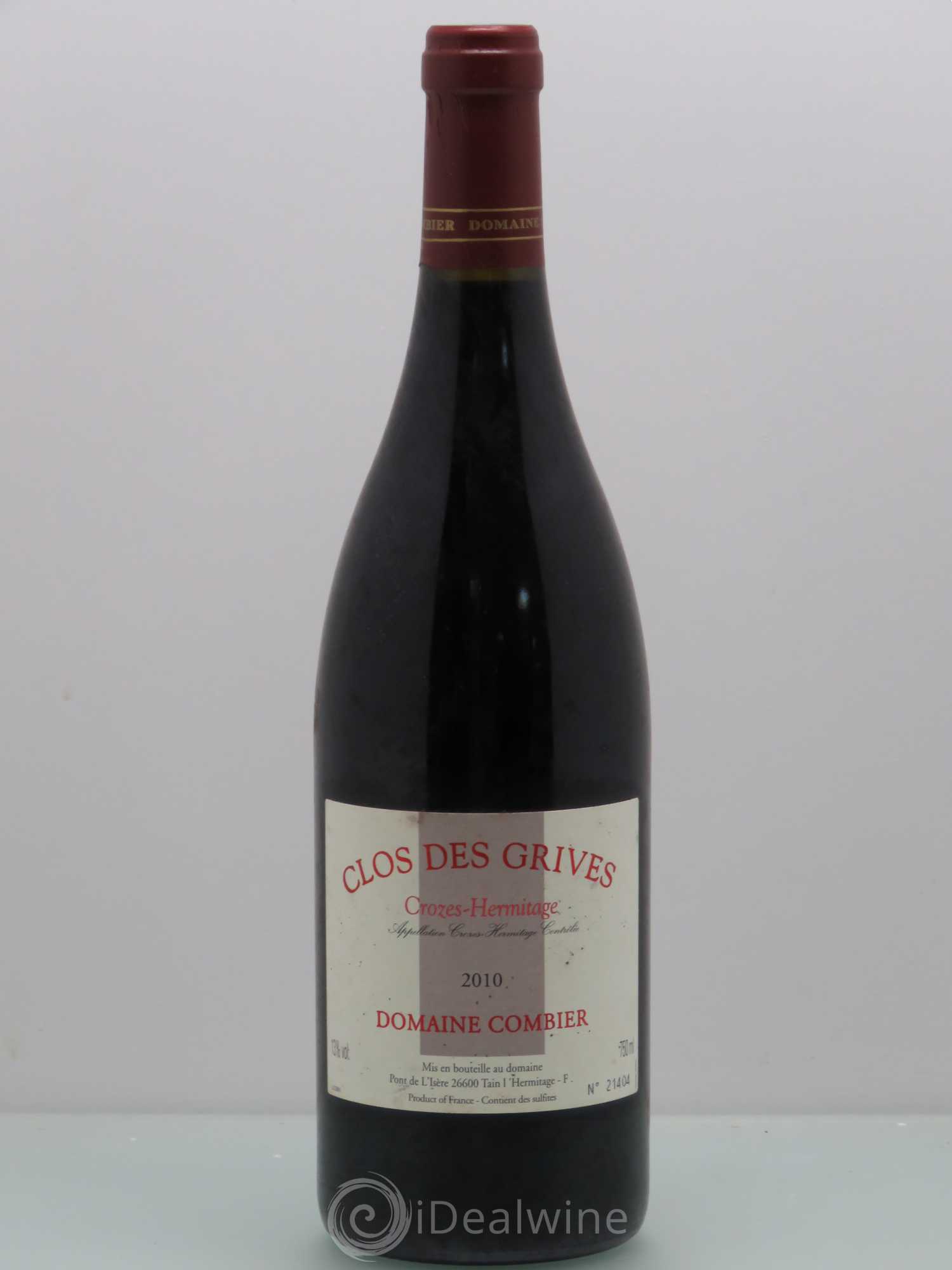 Crozes-Hermitage Clos des Grives Combier 2010 - Lot de 1 bouteille - 0