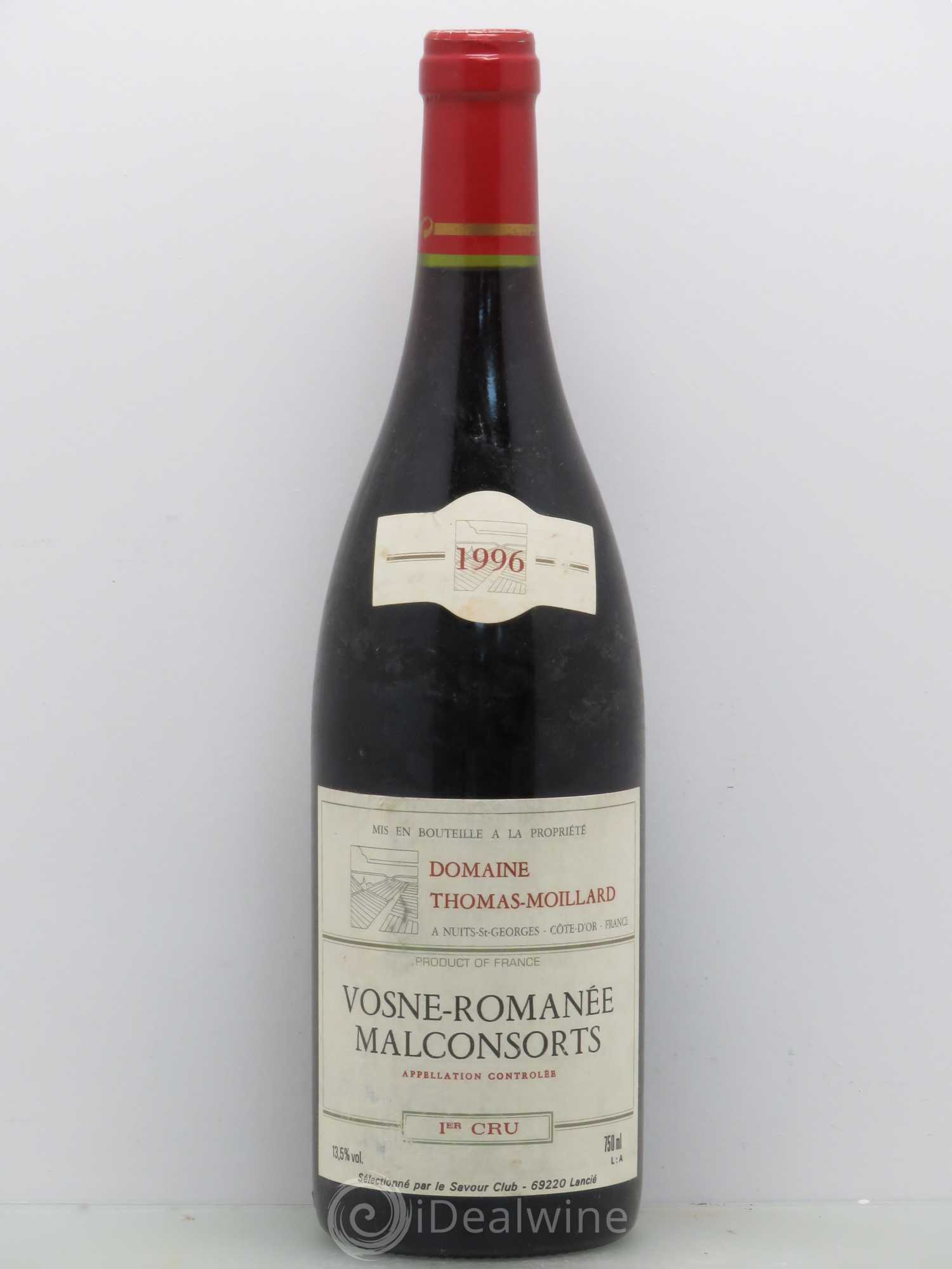 Vosne-Romanée 1er Cru Malconsorts Domaine Thomas Moillard 1996 - Posten von 1 Flasche - 0
