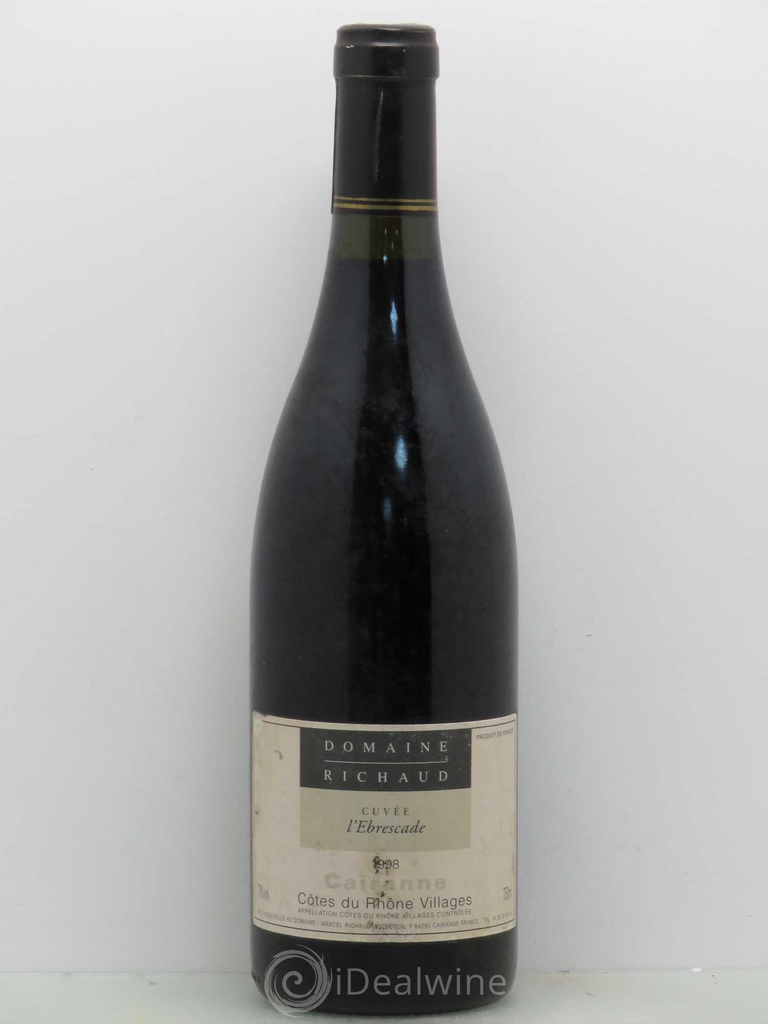 Cairanne Ebrescade Marcel Richaud 1998 - Lot de 1 bouteille - 0