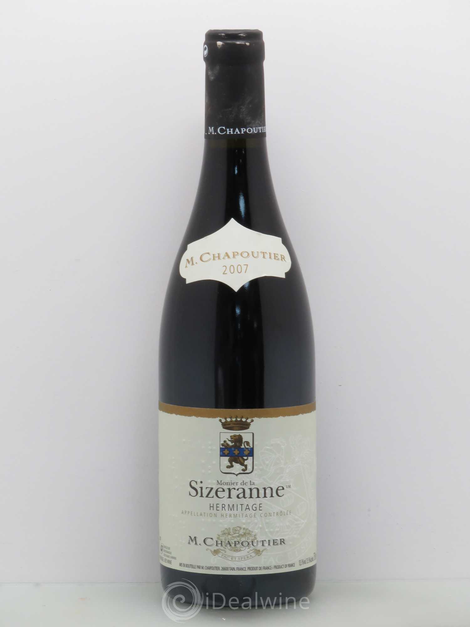 Hermitage Monier de La Sizeranne Chapoutier 2007 - Lot de 1 bouteille - 0