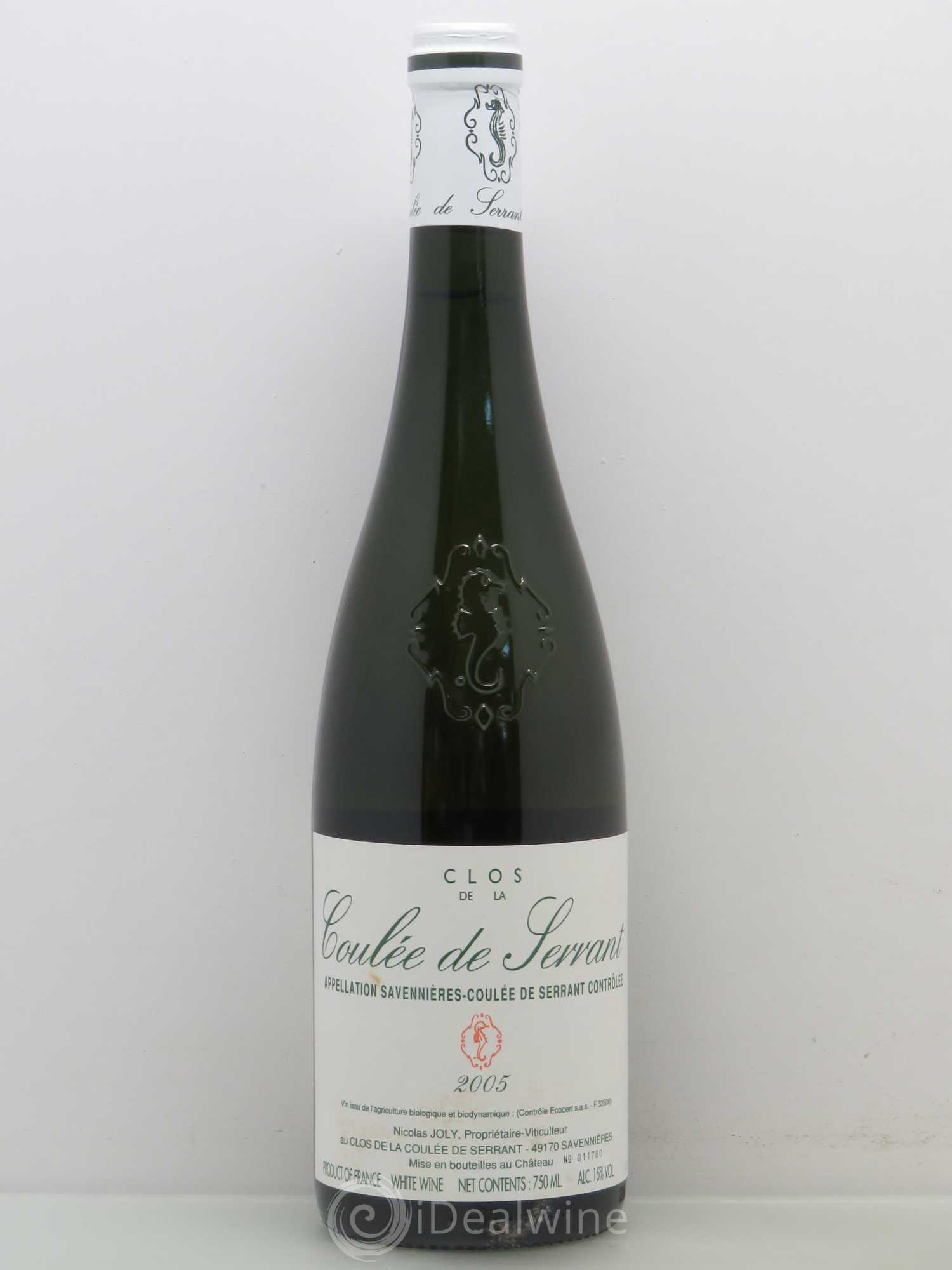 Savennières Clos de la Coulée de Serrant Vignobles de la Coulée de Serrant - Nicolas Joly 2005 - Lot de 1 bouteille - 0