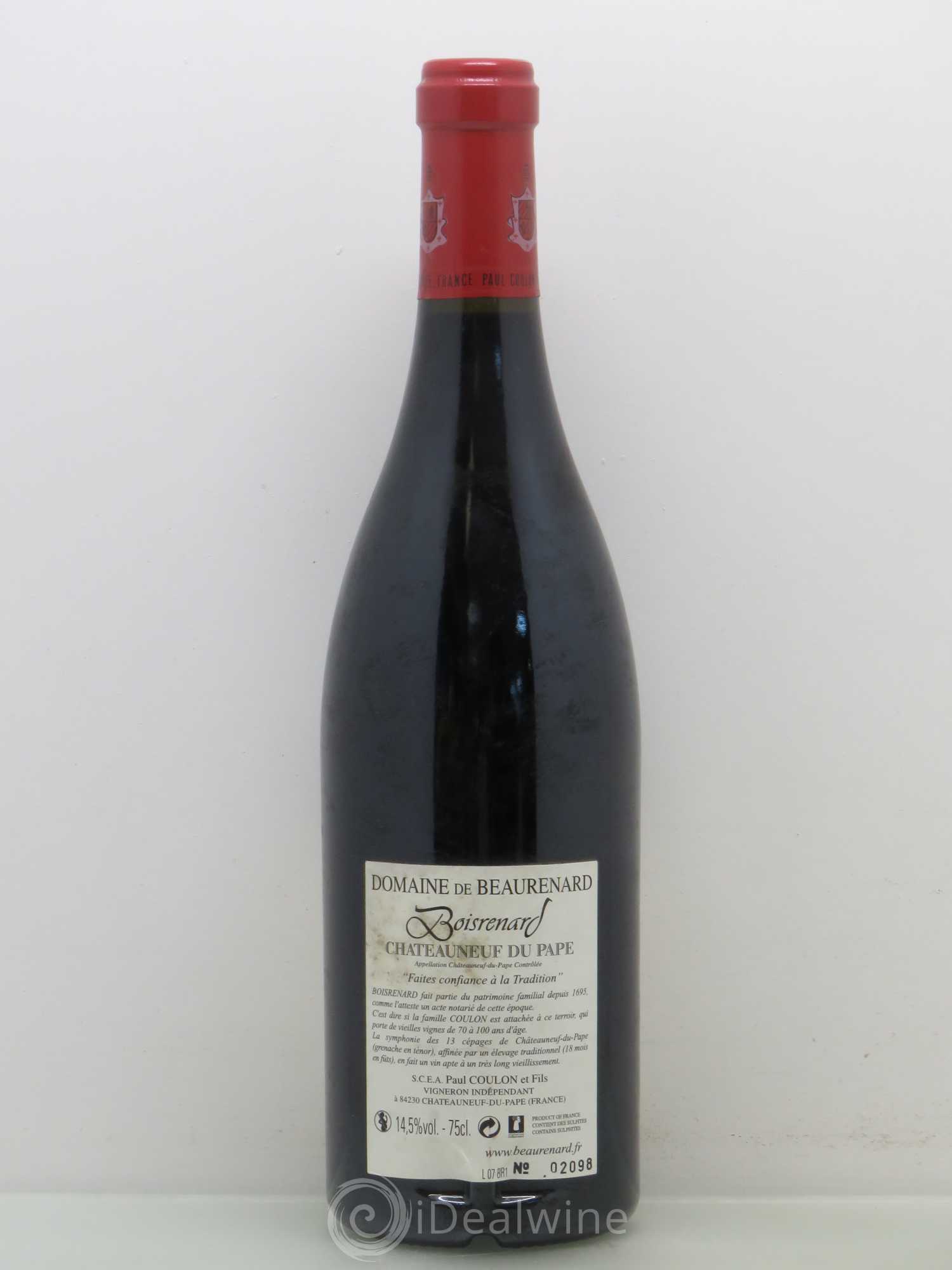Châteauneuf-du-Pape Cuvée Boisrenard Beaurenard (Domaine de) 2005 - Lot de 1 bouteille - 1
