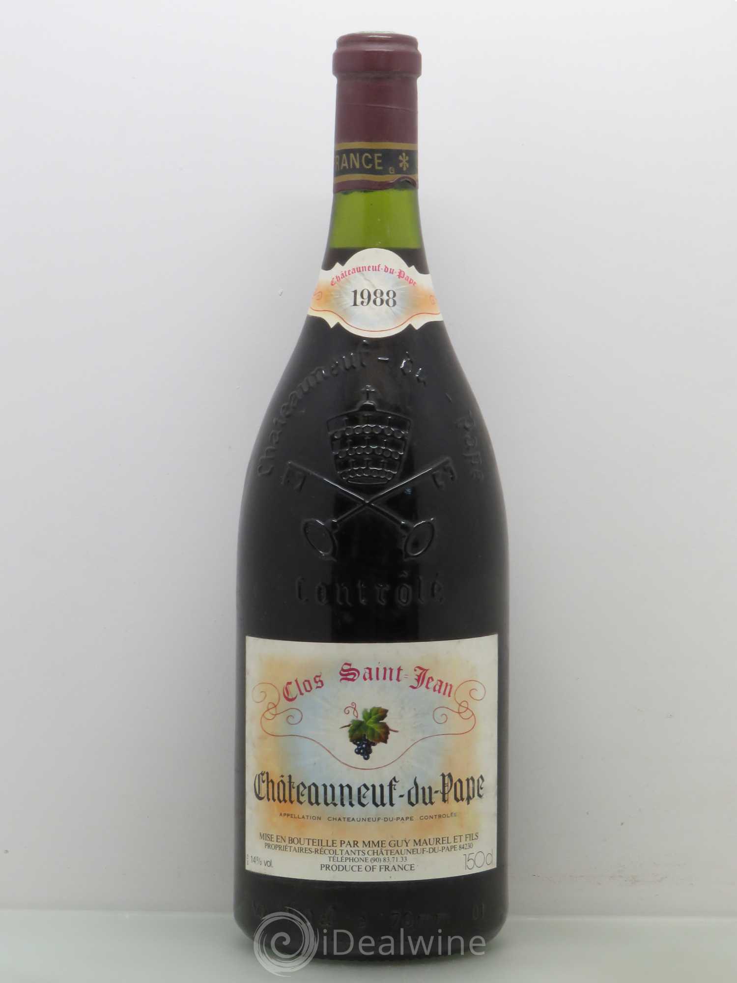 Châteauneuf-du-Pape Clos Saint-Jean Pascal et Vincent Maurel 1988 - Lot de 1 magnum - 0