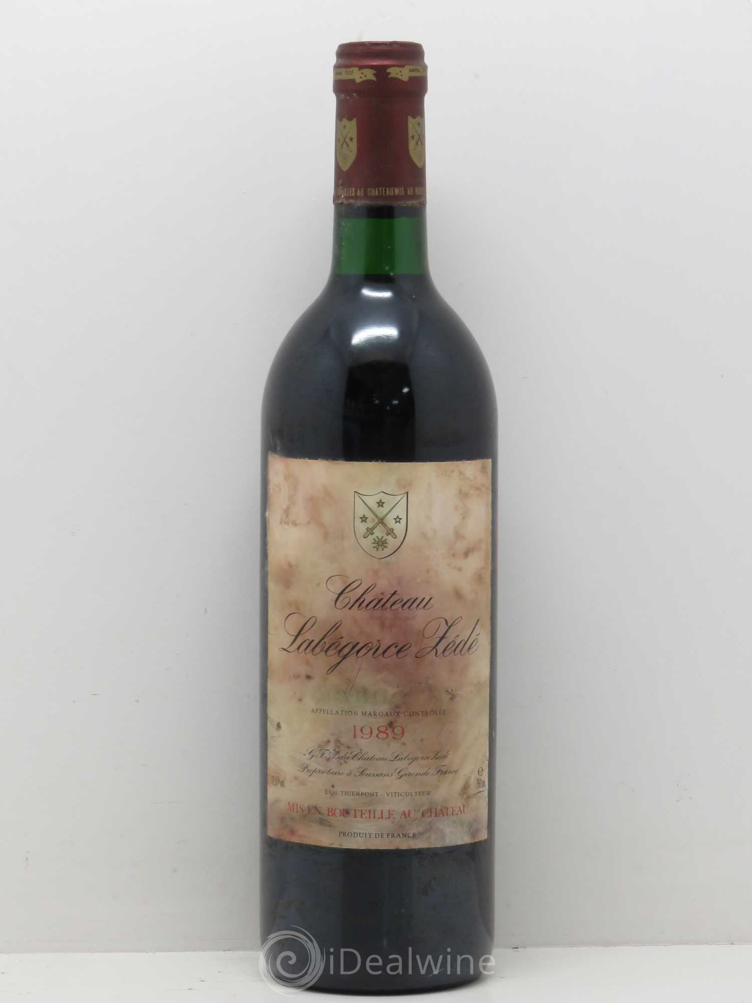 Château Labegorce Zédé Cru Bourgeois 1989 - Lot de 1 bouteille - 0