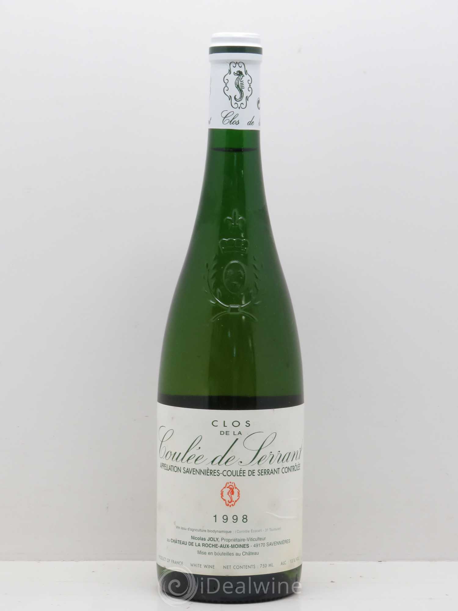 Savennières Clos de la Coulée de Serrant Vignobles de la Coulée de Serrant - Nicolas Joly 1998 - Lot de 1 bouteille - 0