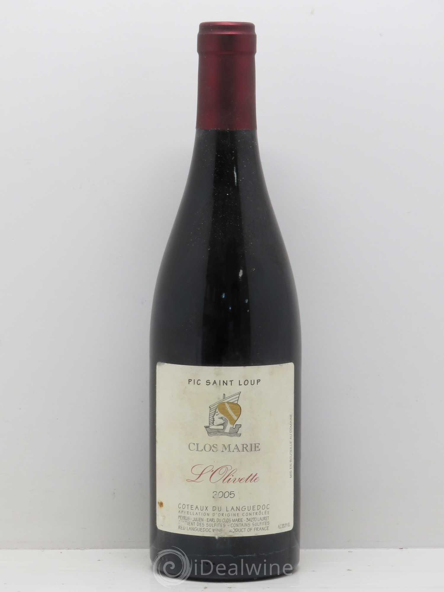 Pic Saint-Loup Clos Marie Olivette Christophe Peyrus et Françoise Julien 2005 - Lot de 1 bouteille - 0