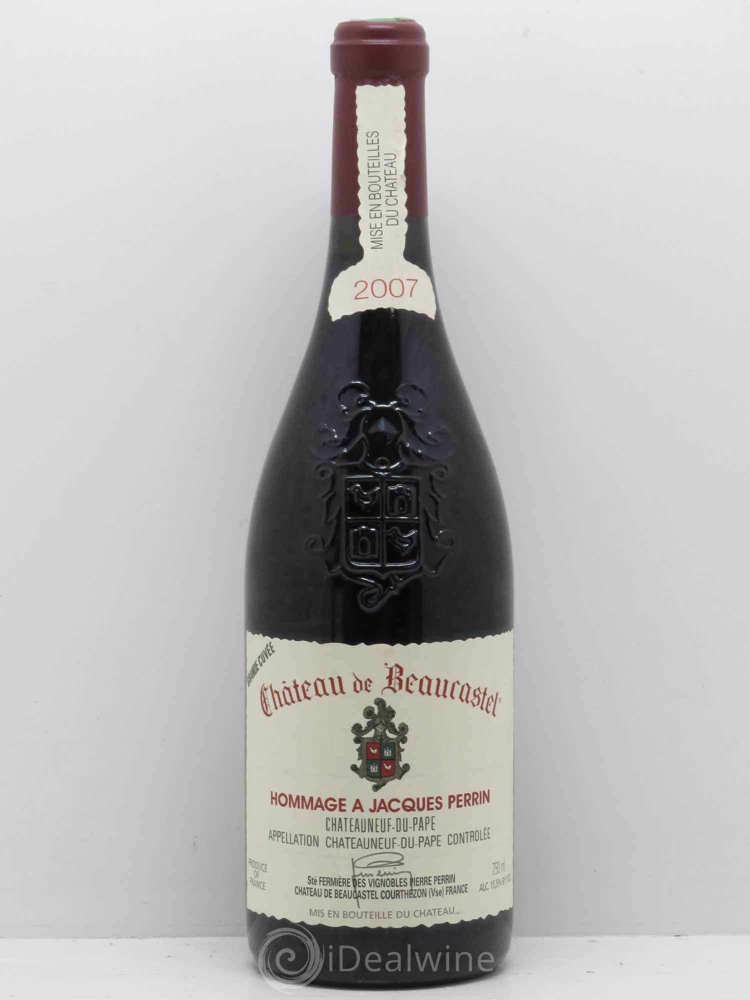 Châteauneuf-du-Pape Château de Beaucastel Hommage à Jacques Perrin Famille Perrin 2007 - Lot de 1 bouteille - 0