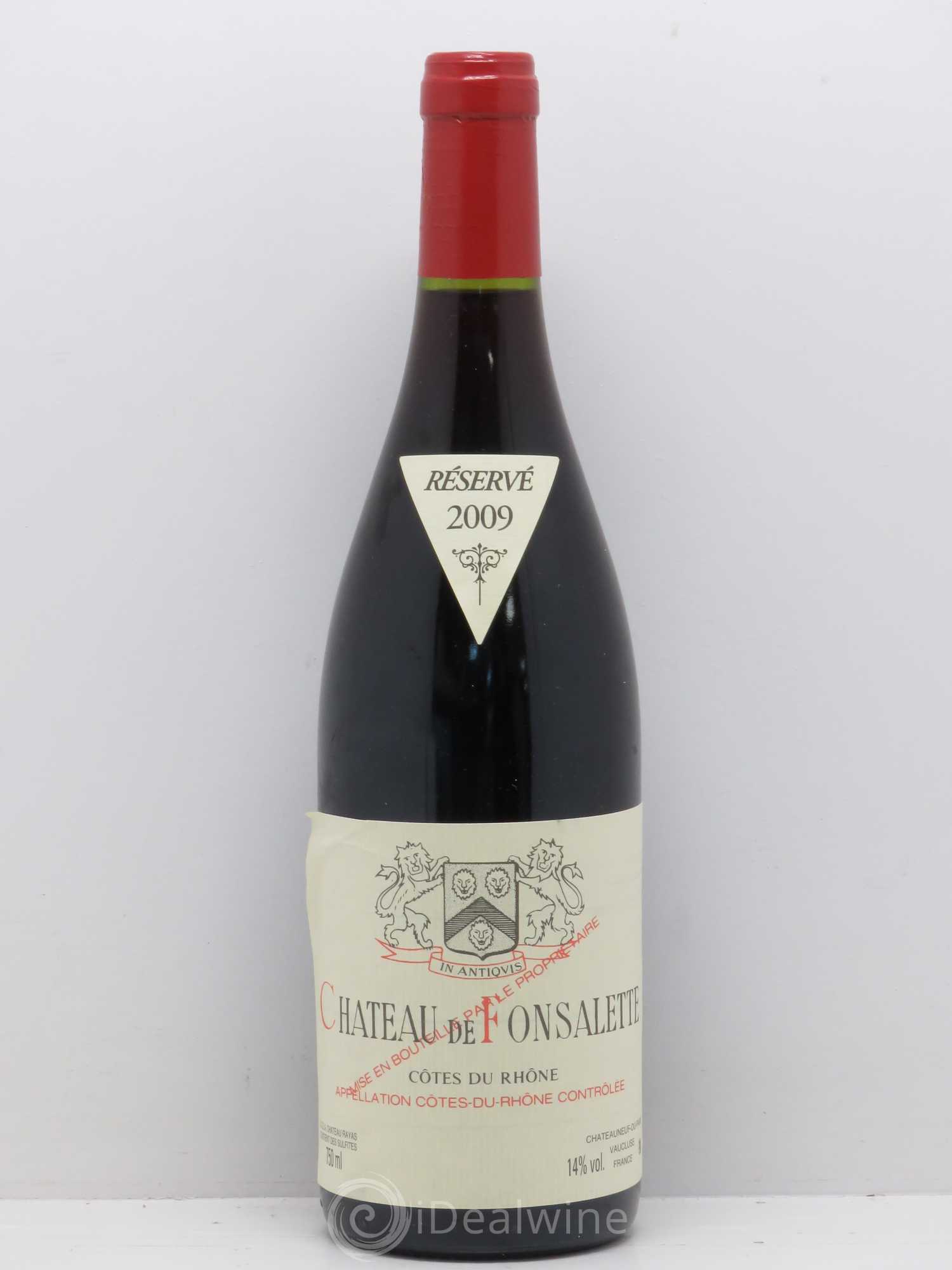 Côtes-du-Rhône Château de Fonsalette Emmanuel Reynaud 2009 - Lot de 1 bouteille - 0