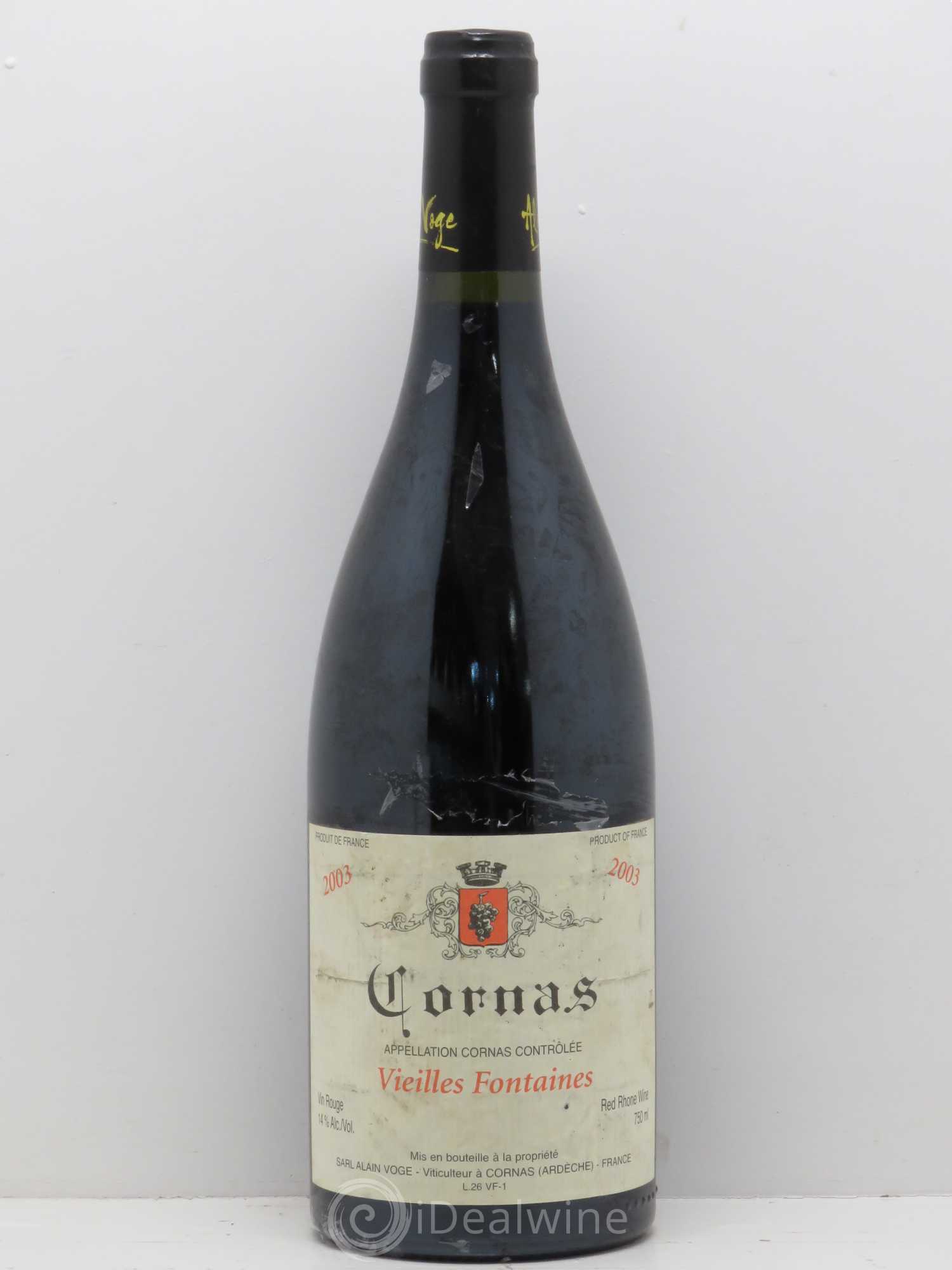 Cornas Les Vieilles Fontaines Alain Voge (Domaine) 2003 - Lotto di 1 bottiglia - 0