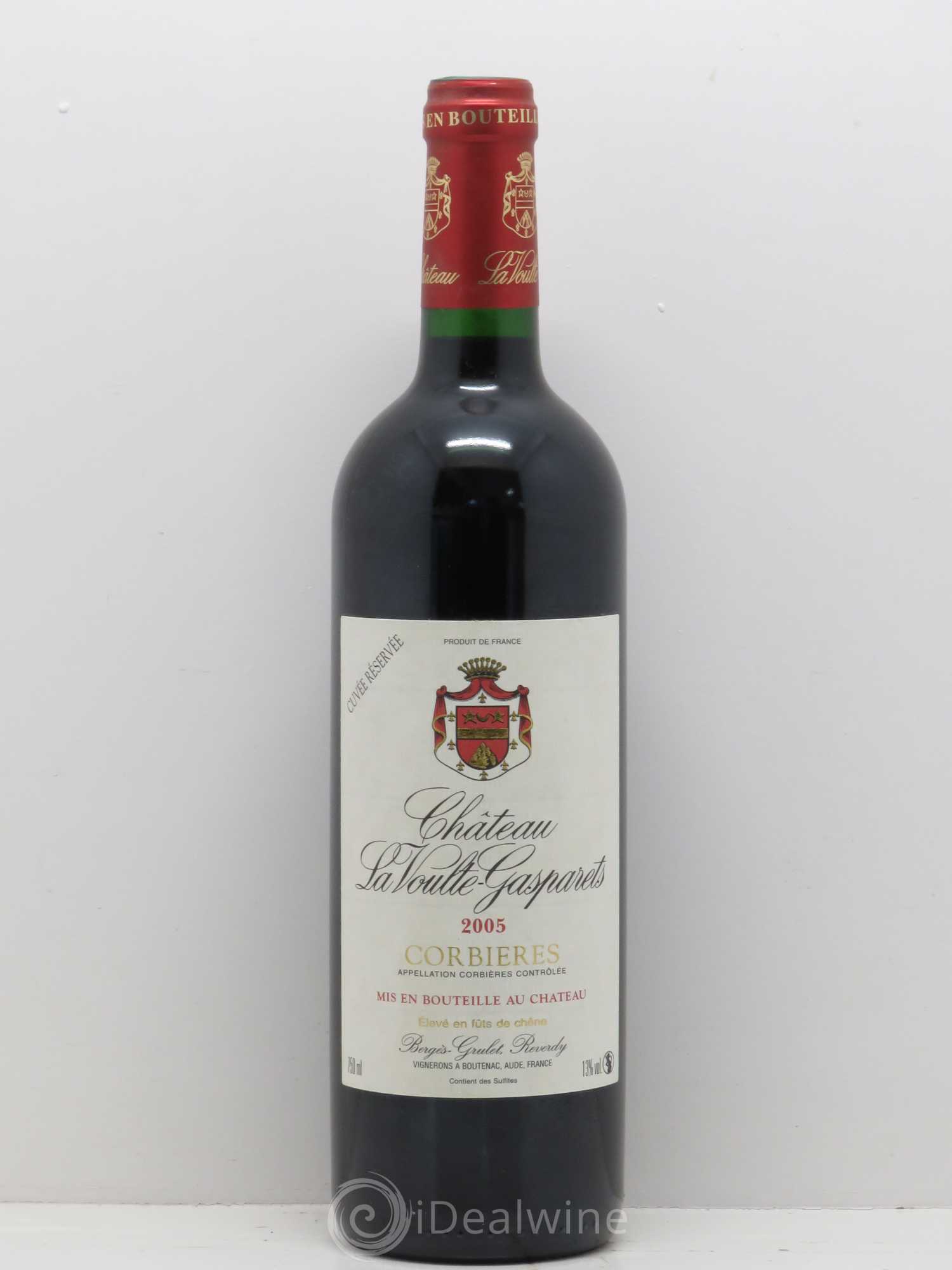 Corbières Château La Voulte-Gasparets Réservée Patrick Reverdy 2005 - Lot de 1 bouteille - 0