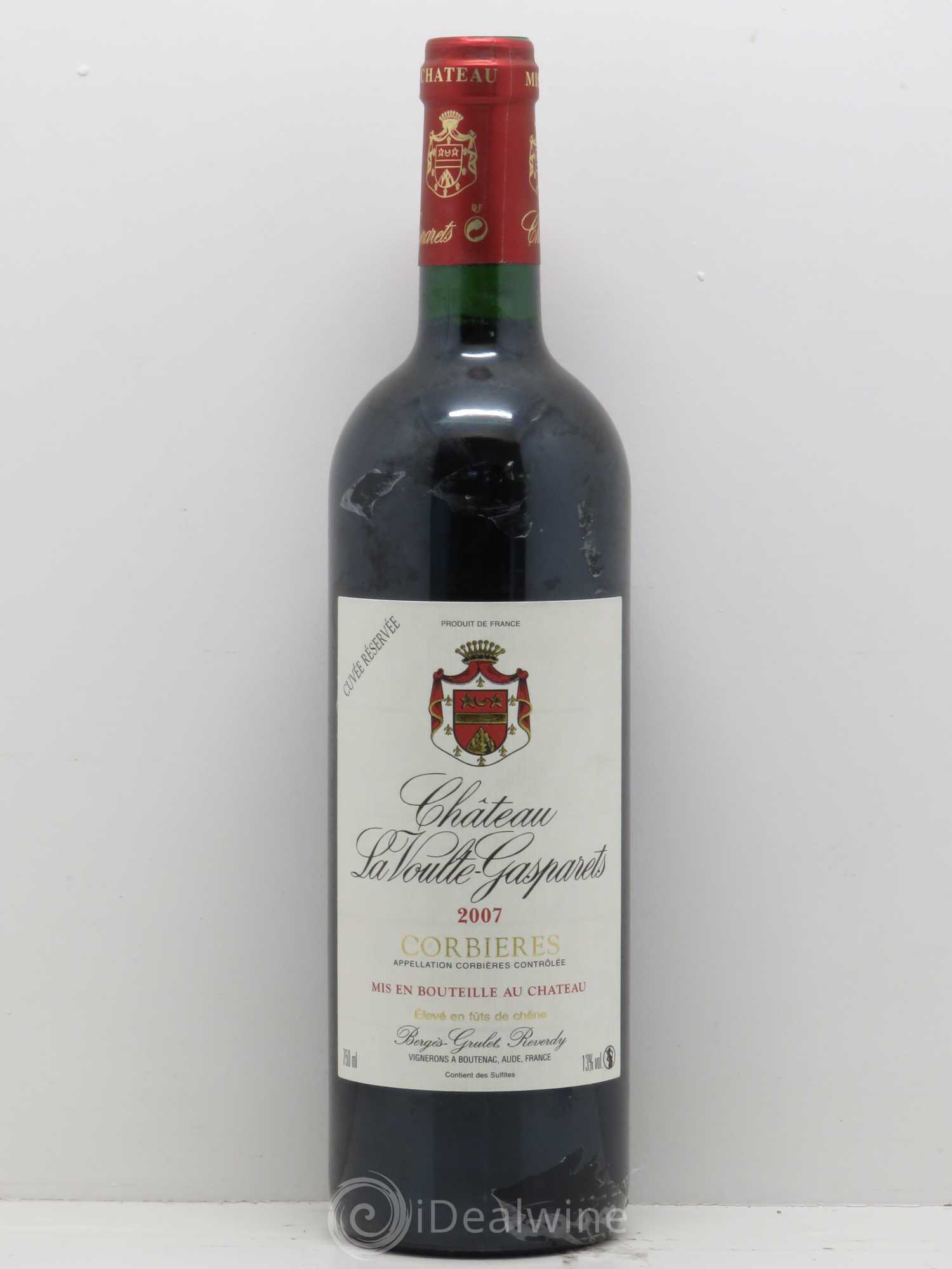 Corbières Château La Voulte-Gasparets Réservée Patrick Reverdy 2007 - Lot de 1 bouteille - 0
