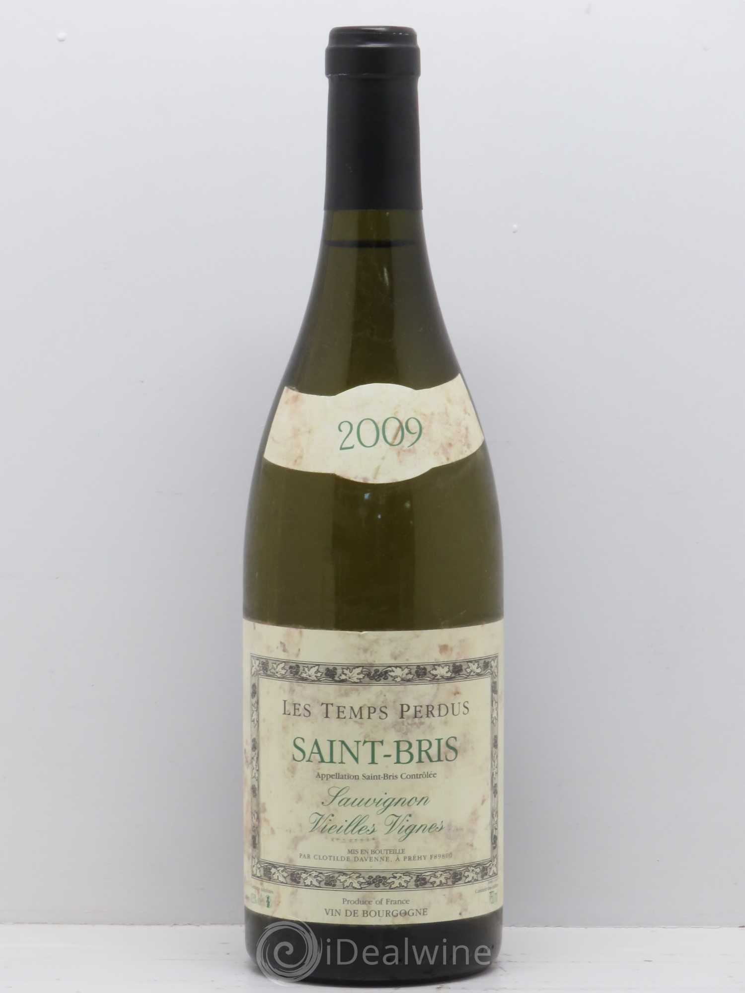 Bourgogne Domaine Les Temps Perdus (Clotilde Davenne) Saint Bris Sauvignon Vieilles Vignes 2009 - Posten von 1 Flasche - 0