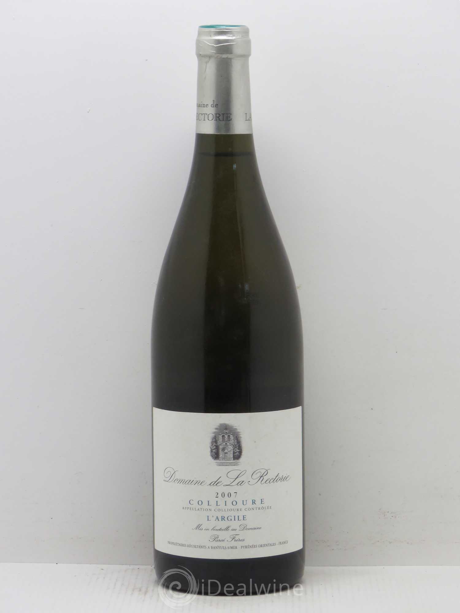 Collioure La Rectorie (Domaine de) L'Argile Thierry et Jean Emmanuel Parcé (sans prix de réserve) 2007 - Lot de 1 bouteille - 0