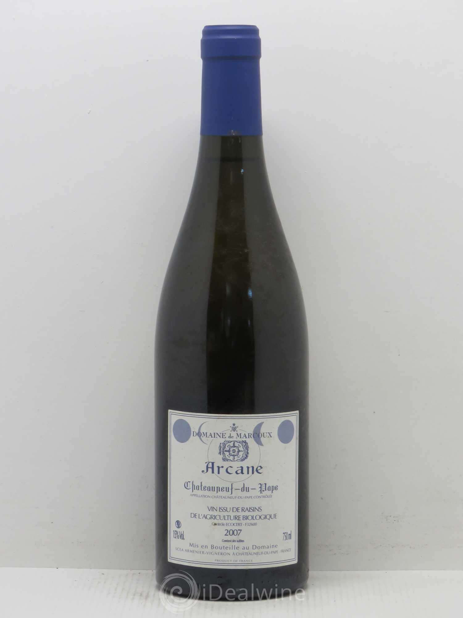 Châteauneuf-du-Pape Marcoux (Domaine de) Cuvée Arcane 2007 - Lot de 1 bouteille - 1
