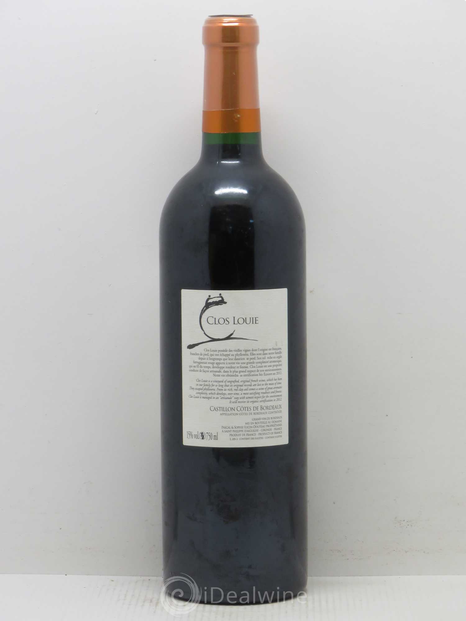 Castillon-Côtes-de-Bordeaux (Côtes-de-Castillon) Clos Louie 2009 - Lot de 1 bouteille - 1