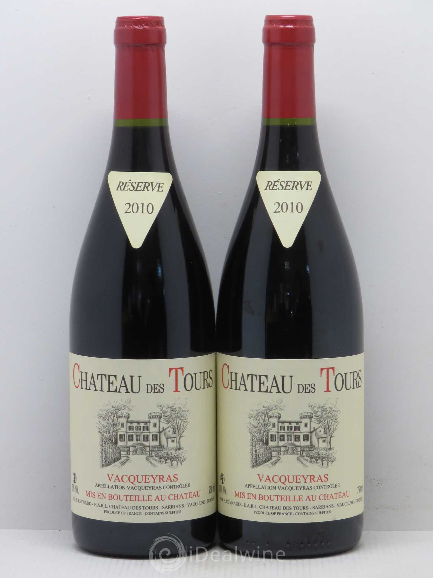 Vacqueyras Château des Tours Emmanuel Reynaud Réserve 2010 - Lot de 2 bouteilles - 0