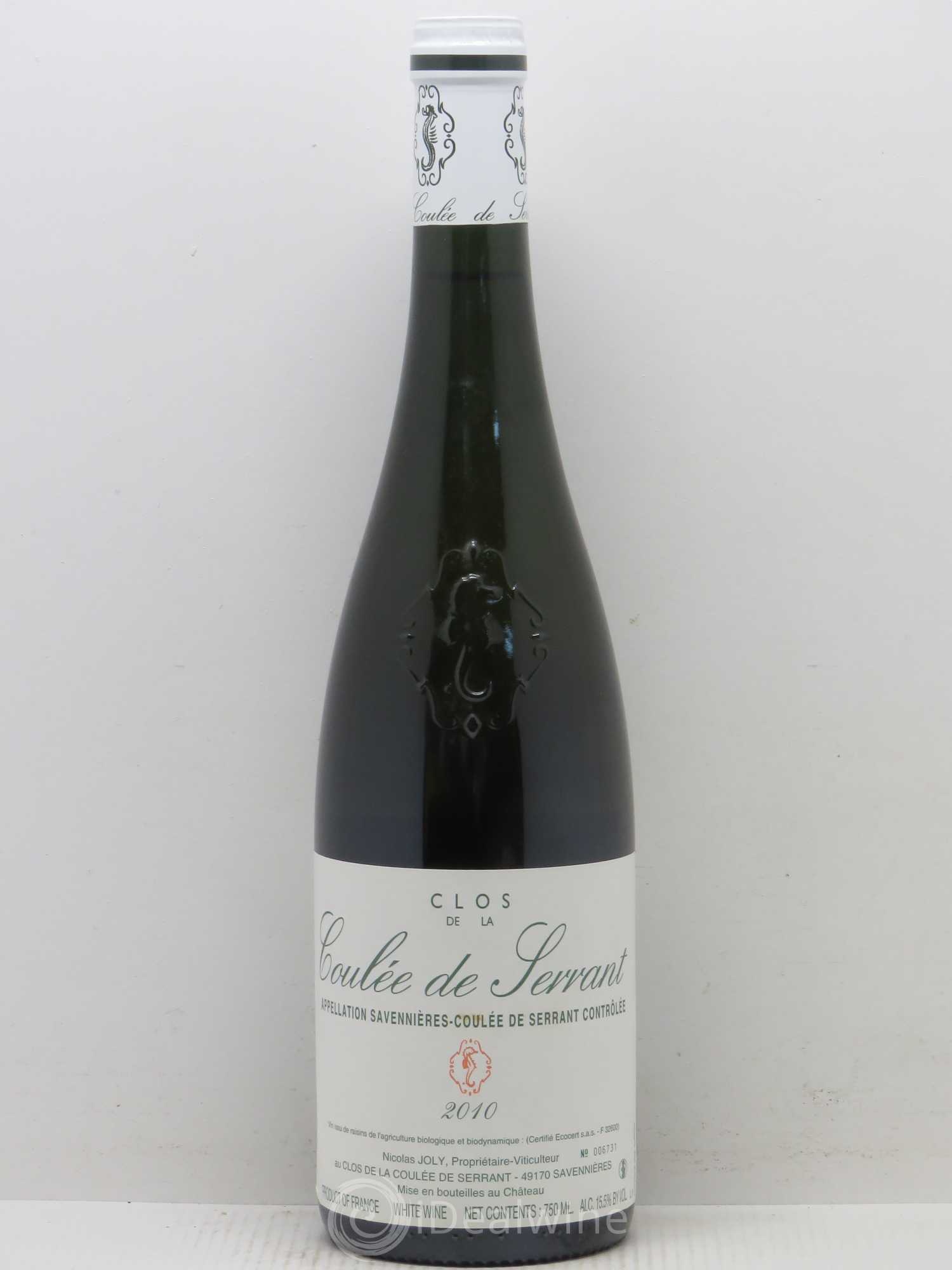 Savennières Clos de la Coulée de Serrant Vignobles de la Coulée de Serrant - Nicolas Joly 2010 - Lot de 1 bouteille - 0