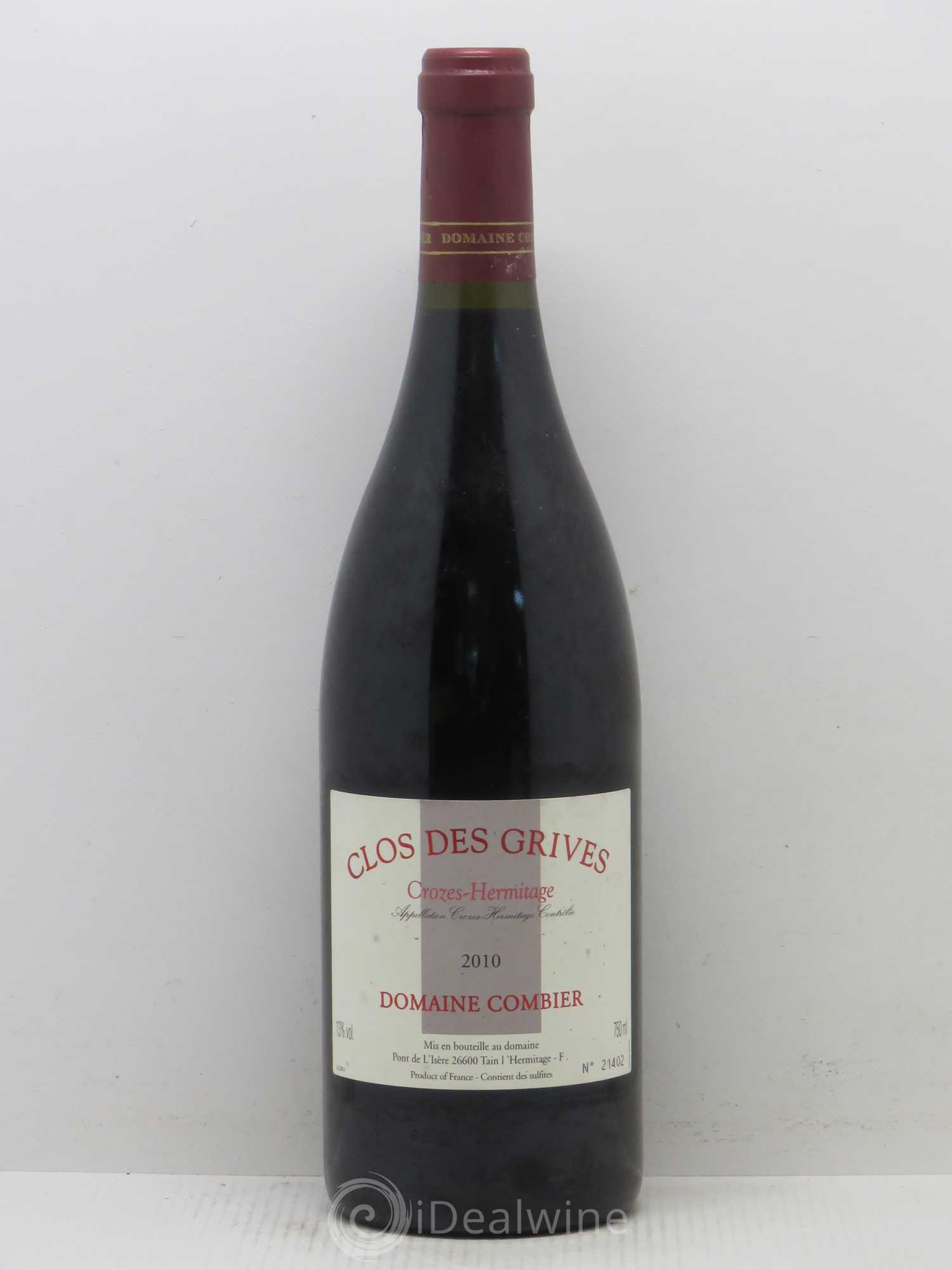 Crozes-Hermitage Clos des Grives Combier 2010 - Lot de 1 bouteille - 0