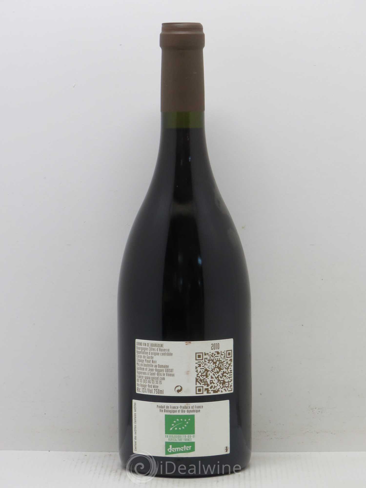 Bourgogne Corps de Garde Côtes d'Auxerre Domaine Goisot (sans prix de réserve) 2010 - Posten von 1 Flasche - 1