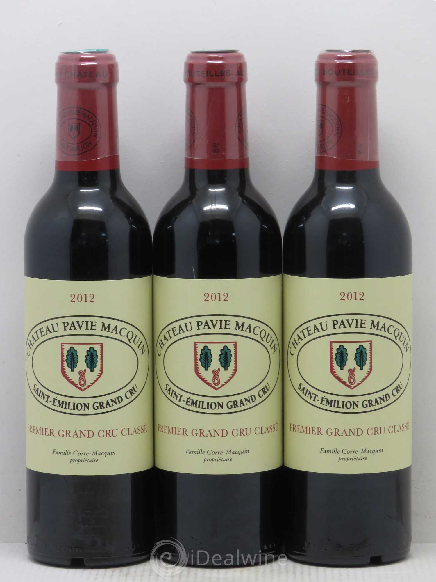 Château Pavie Macquin 1er Grand Cru Classé B 2012 - Lot de 3 demi bouteilles - 0