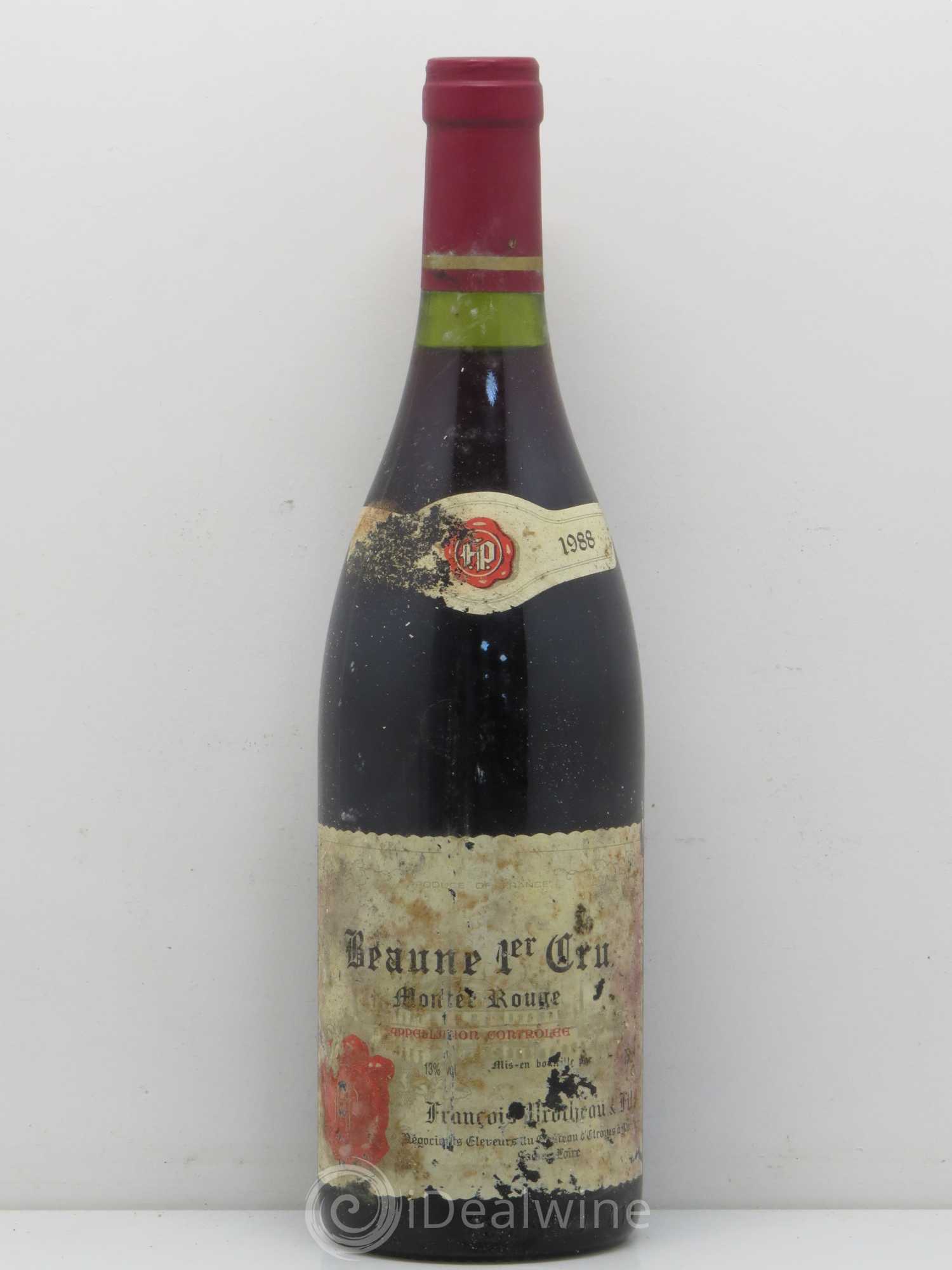 Beaune 1er Cru Montée Rouge François Protheau 1988 - Lot de 1 bouteille - 0