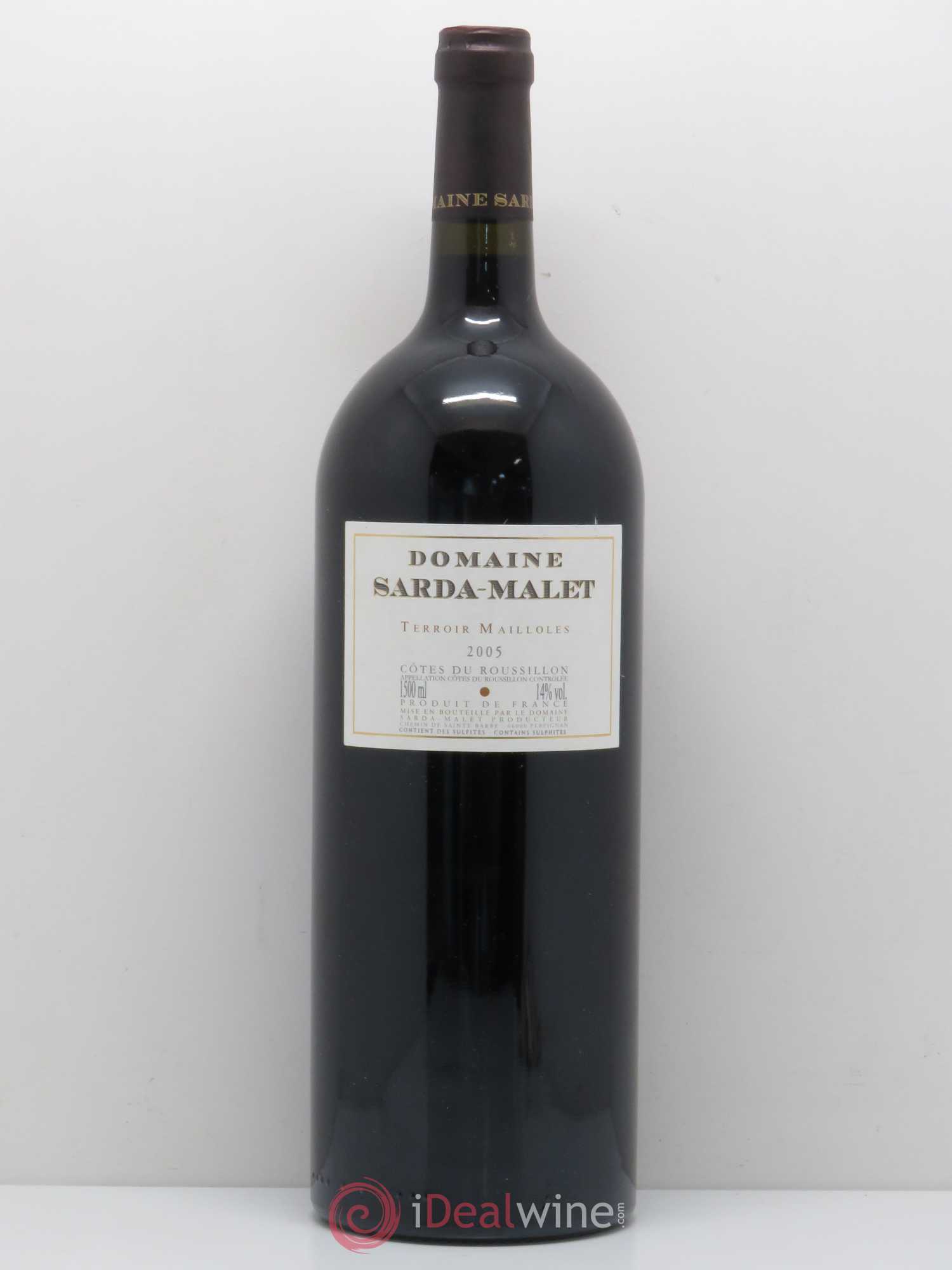 Côtes du Roussillon Domaine Sarda-Malet Terroir de Mailloles Jérôme Malet 2005 - Lot de 1 magnum - 0