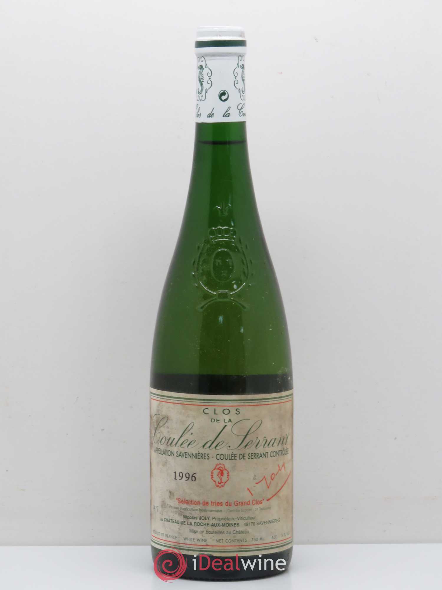 Savennières Clos de la Coulée de Serrant Vignobles de la Coulée de Serrant - Nicolas Joly Sélection de Tries du Grand Clos 1996 - Posten von 1 Flasche - 0