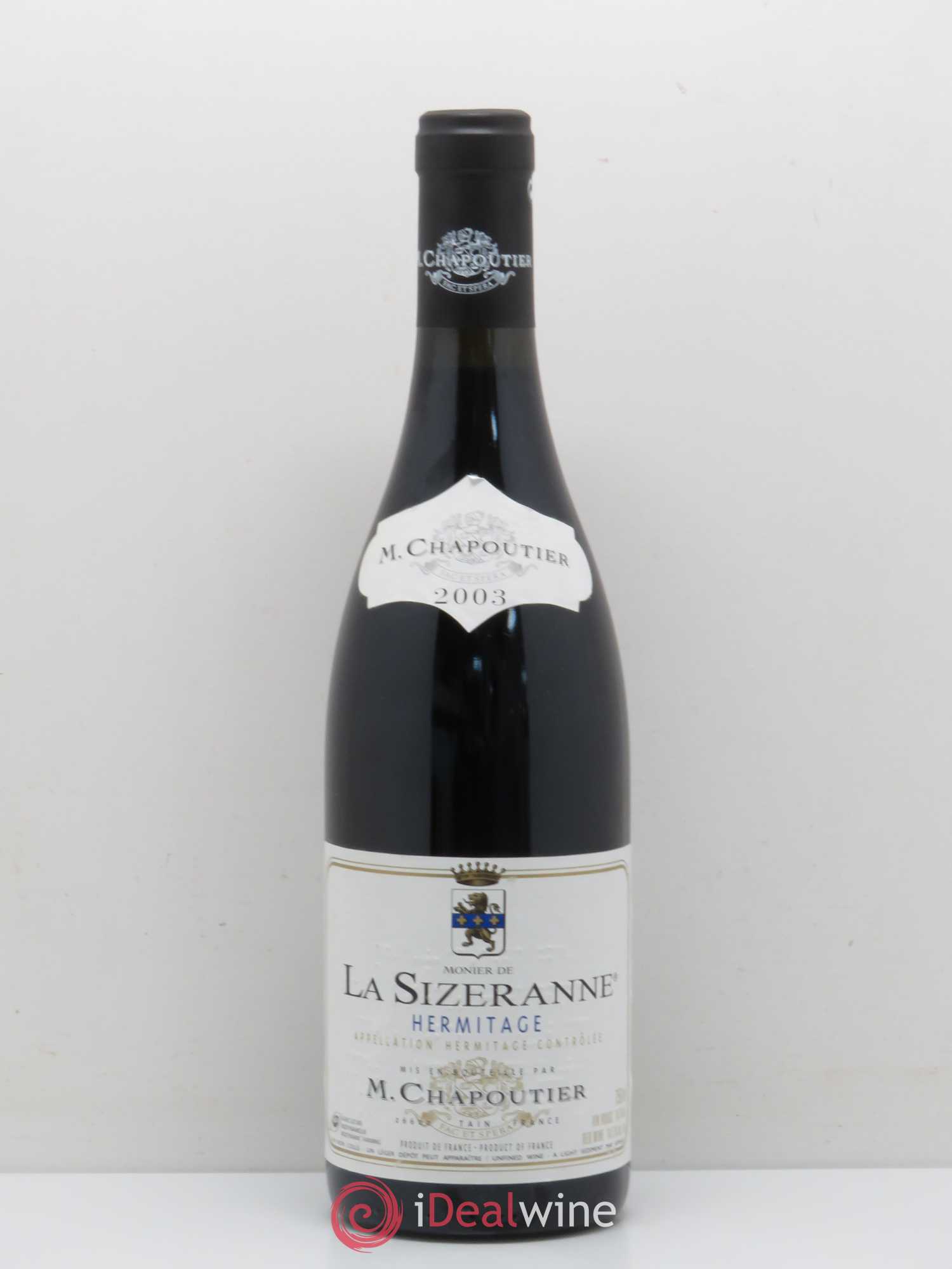 Hermitage Monier de La Sizeranne Chapoutier 2003 - Lot de 1 bouteille - 0