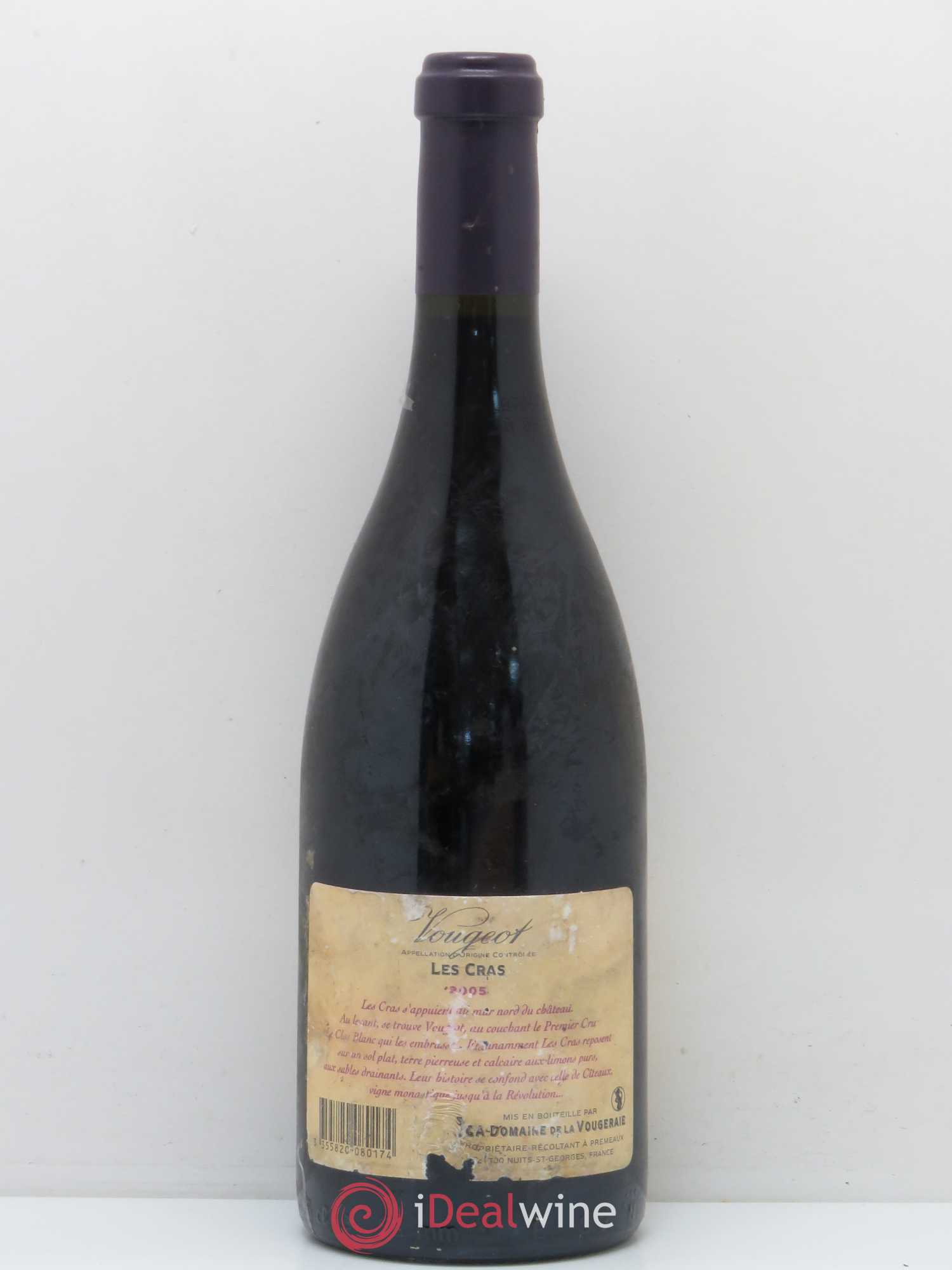 Vougeot 1er Cru Les Cras Domaine de La Vougeraie 2005 - Posten von 1 Flasche - 1