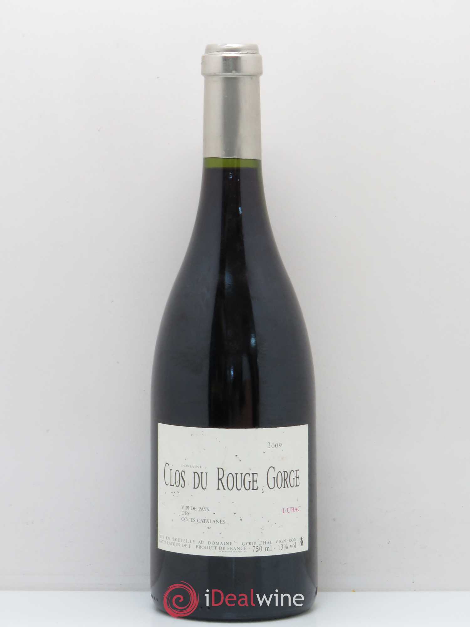 Côtes Catalanes Clos du Rouge Gorge L'Ubac Cyril Fhal 2009 - Lot de 1 bouteille - 0