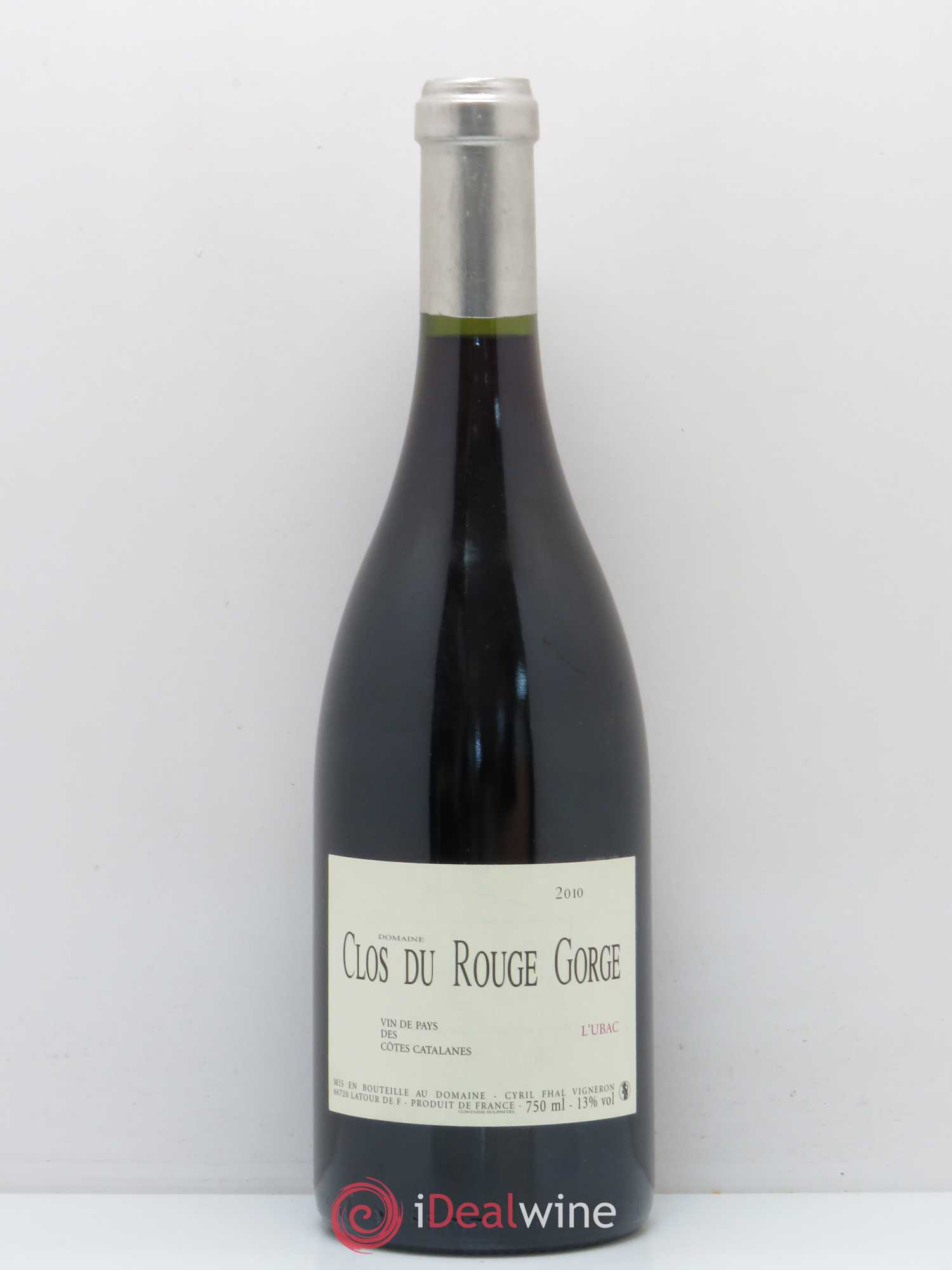 Côtes Catalanes Clos du Rouge Gorge L'Ubac Cyril Fhal 2010 - Lot de 1 bouteille - 0