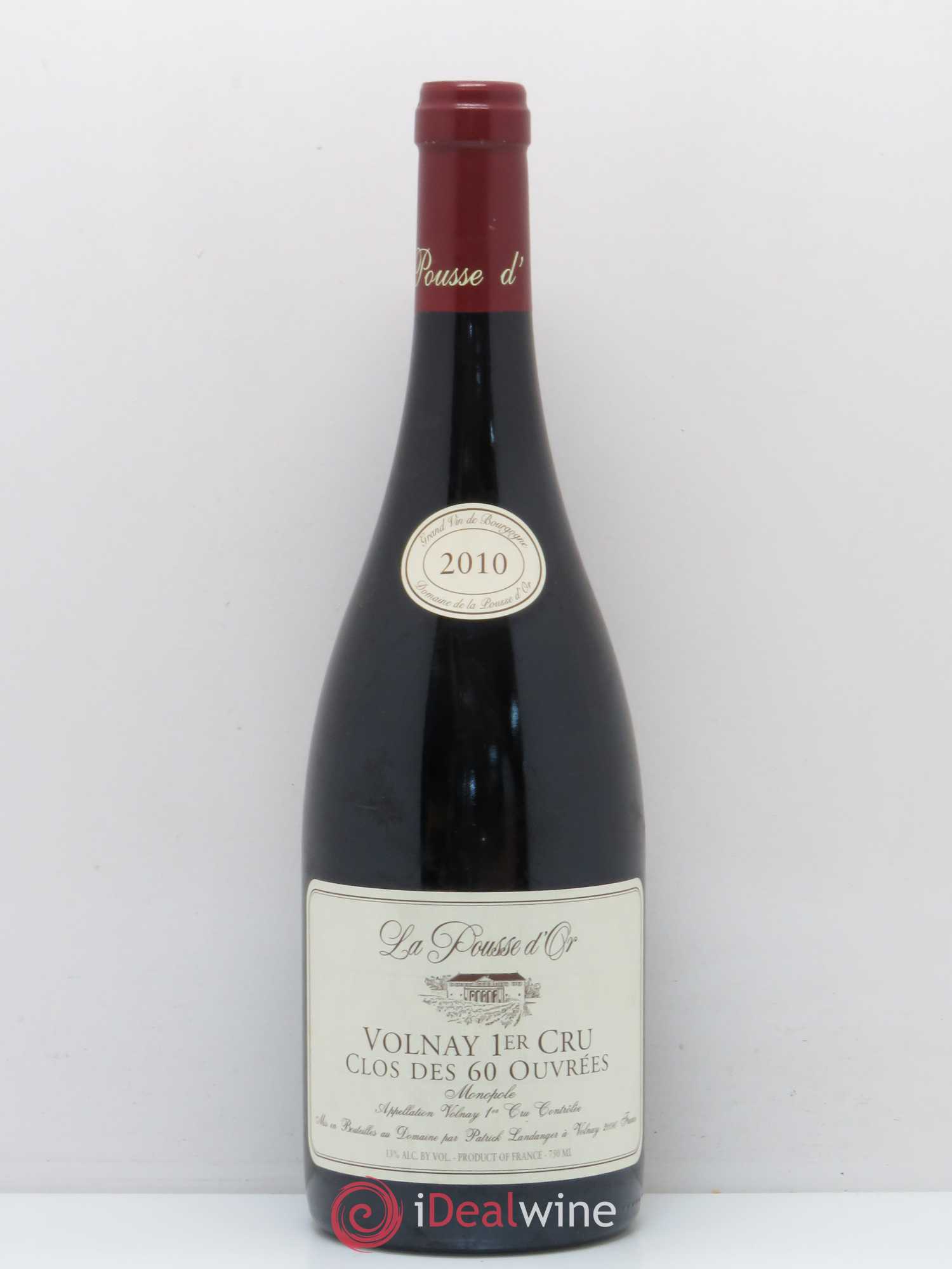 Volnay 1er Cru Clos des 60 ouvrées La Pousse d'Or (Domaine de) 2010 - Lot de 1 bouteille - 0