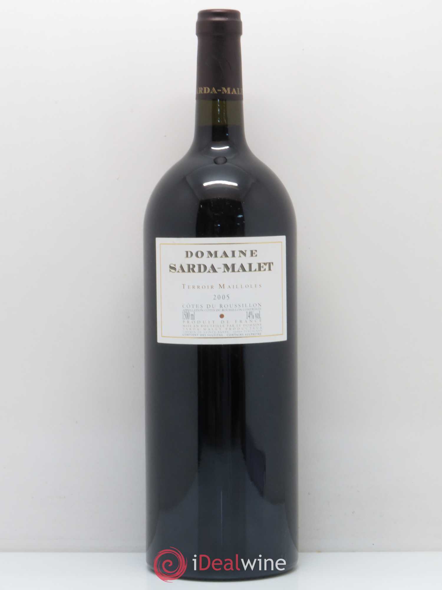 Côtes du Roussillon Domaine Sarda-Malet Terroir de Mailloles Jérôme Malet 2005 - Lot de 1 magnum - 0