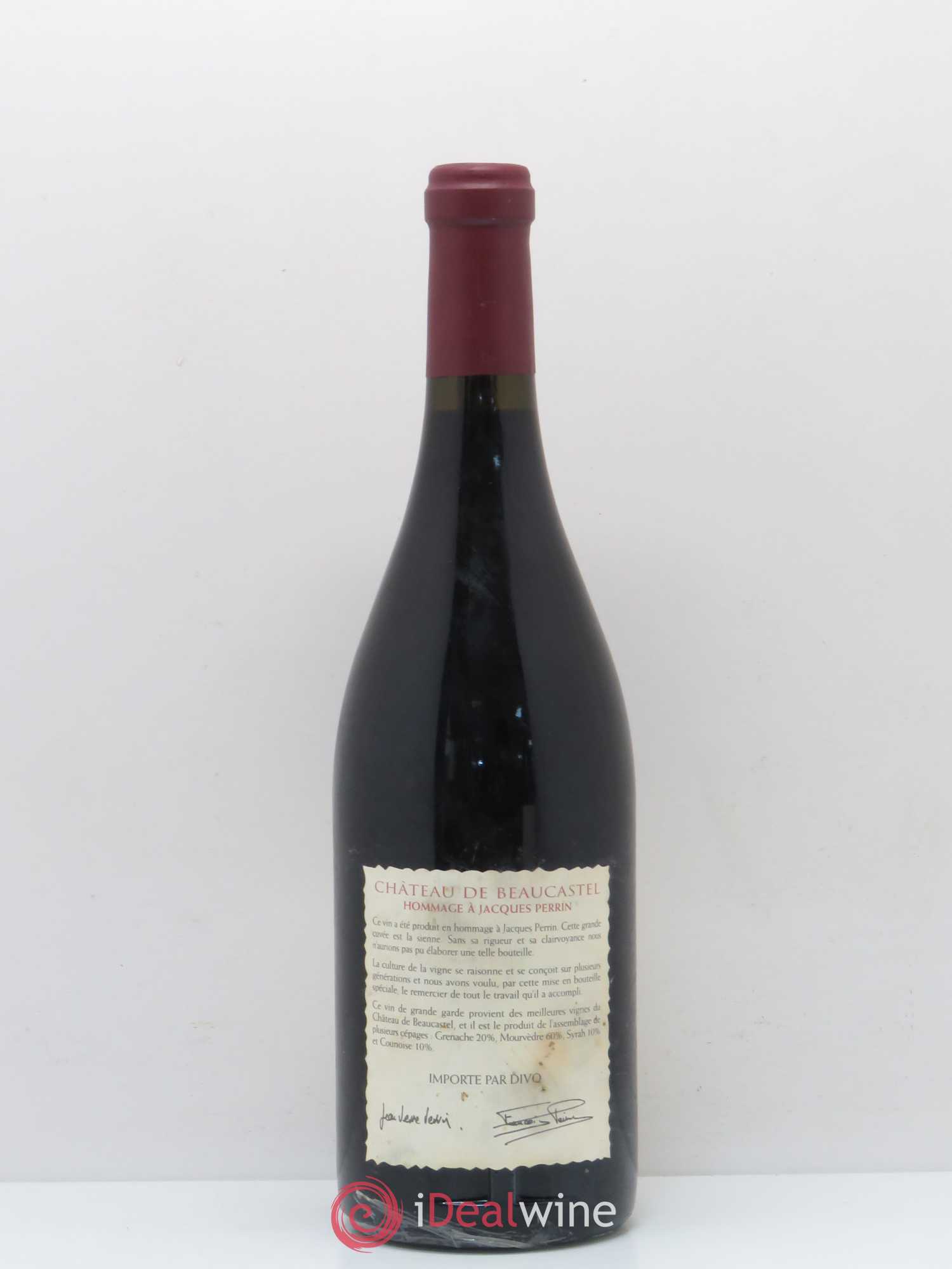Châteauneuf-du-Pape Château de Beaucastel Hommage à Jacques Perrin Famille Perrin 2000 - Lot de 1 bouteille - 1