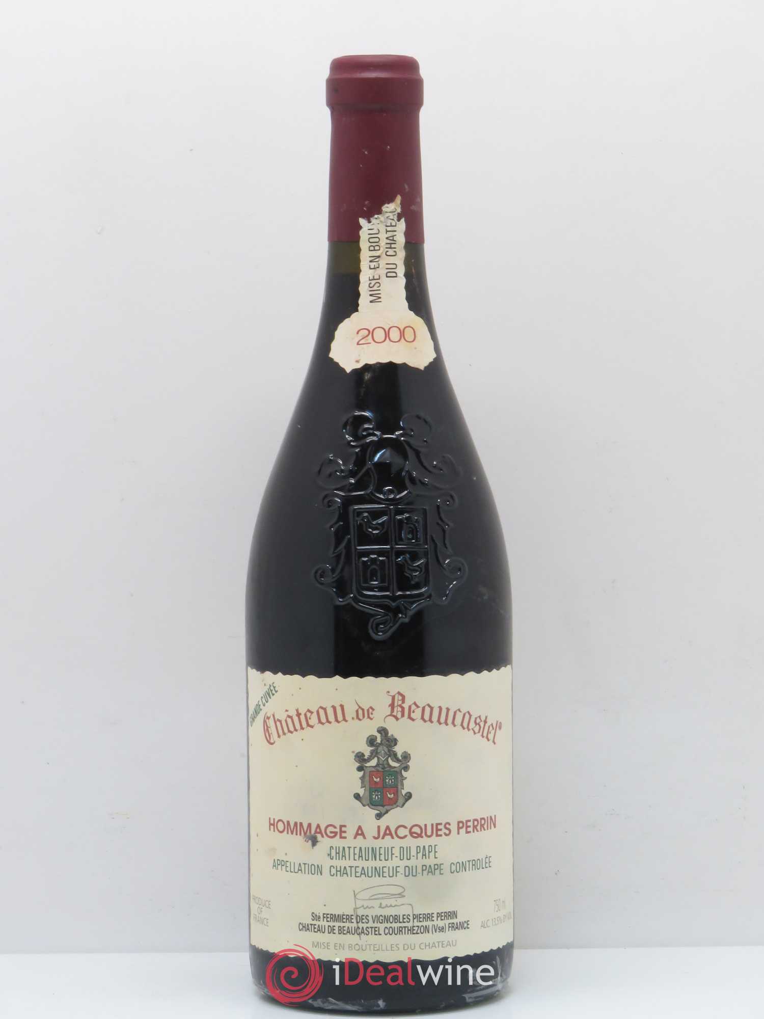 Châteauneuf-du-Pape Château de Beaucastel Hommage à Jacques Perrin Famille Perrin 2000 - Lot de 1 bouteille - 0