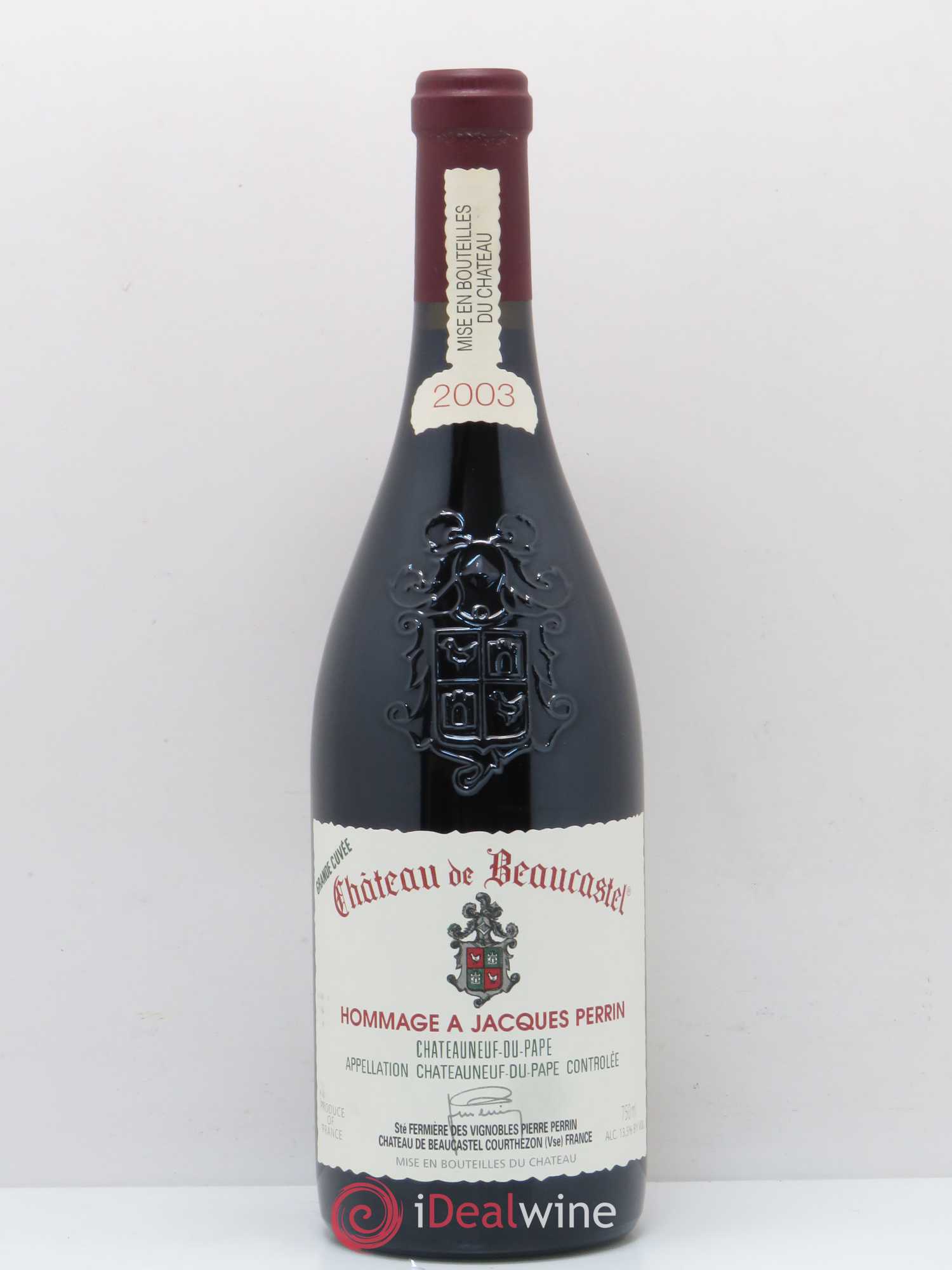 Châteauneuf-du-Pape Château de Beaucastel Hommage à Jacques Perrin Famille Perrin 2003 - Lot de 1 bouteille - 0