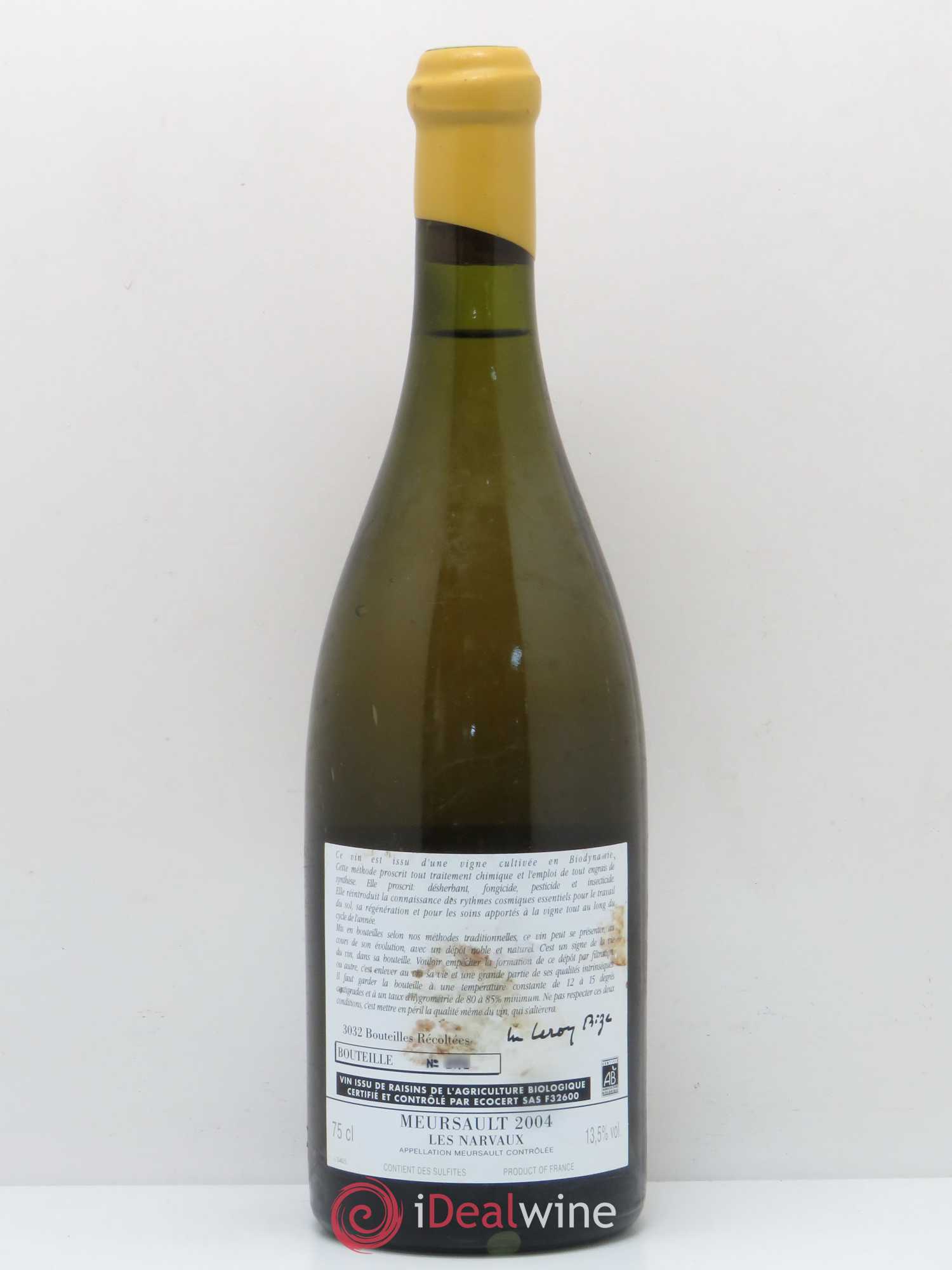 Meursault Les Narvaux d'Auvenay (Domaine) 2004 - Lot de 1 bouteille - 1