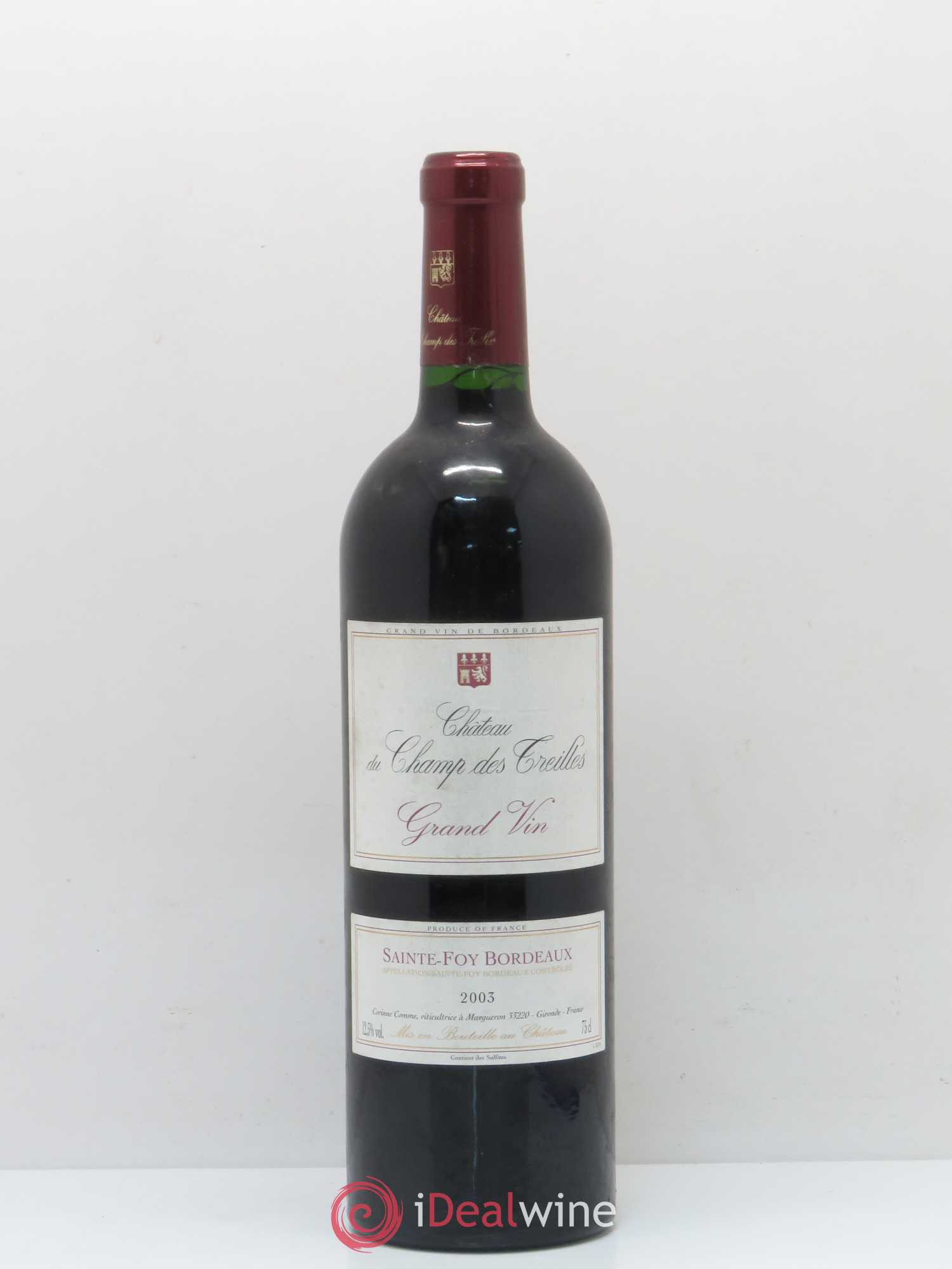 Château du Champ des Treilles 2003 - Lot de 1 bouteille - 0