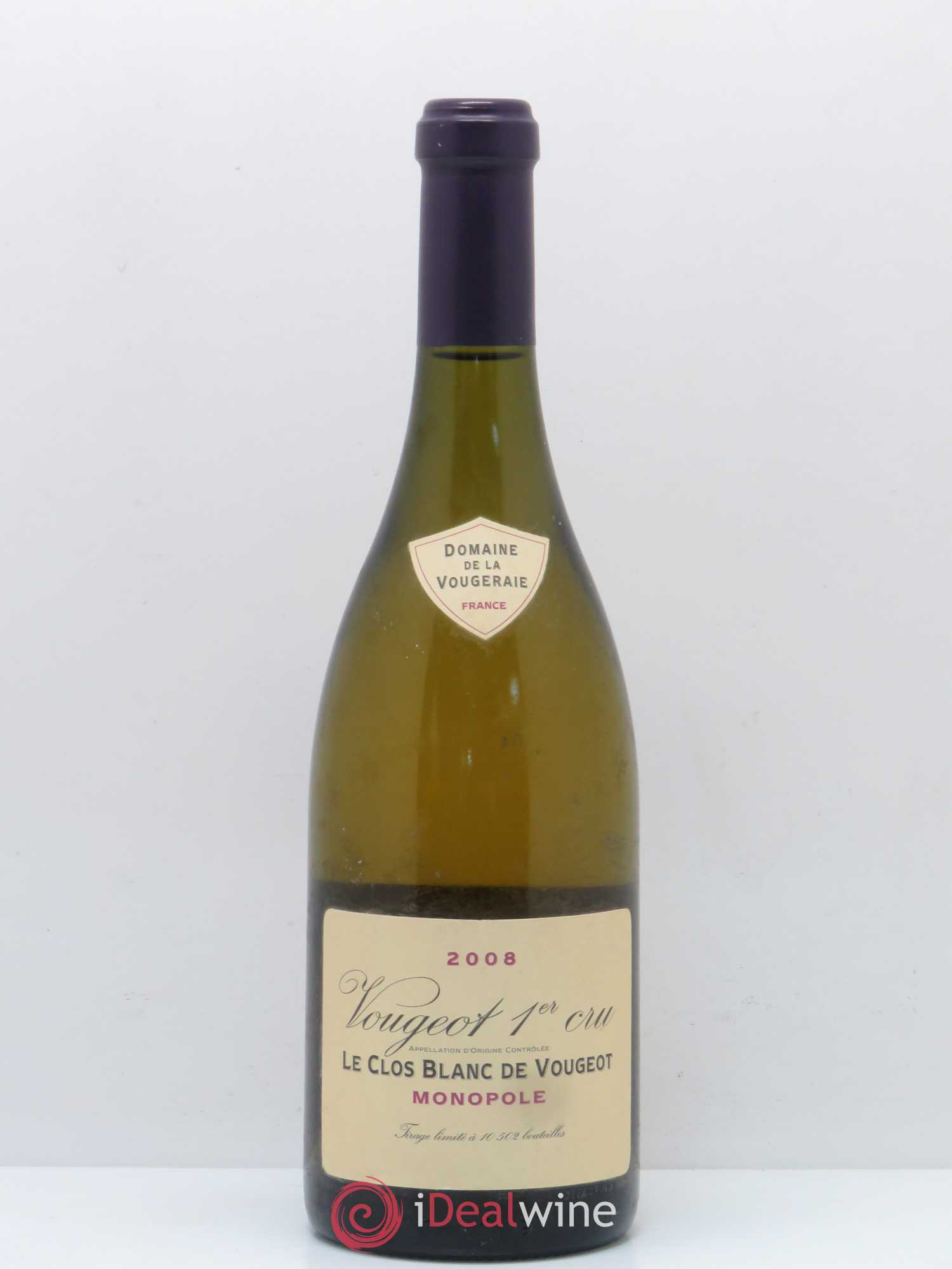 Vougeot 1er Cru Le Clos Blanc de Vougeot La Vougeraie 2008 - Lot de 1 bouteille - 0
