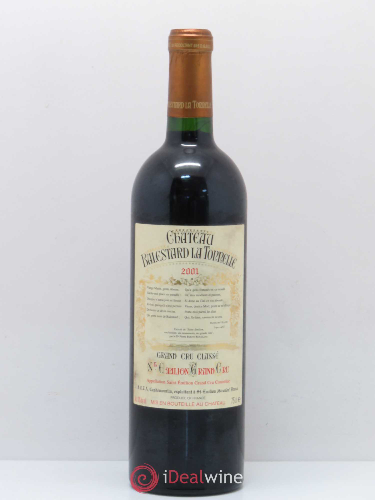 Château Balestard la Tonnelle Grand Cru Classé 2001 - Lot de 1 bouteille - 0