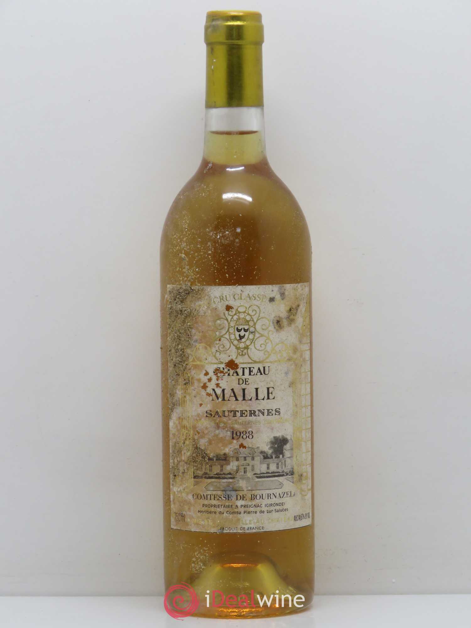 Château de Malle 2ème Grand Cru Classé 1988 - Lotto di 1 bottiglia - 0